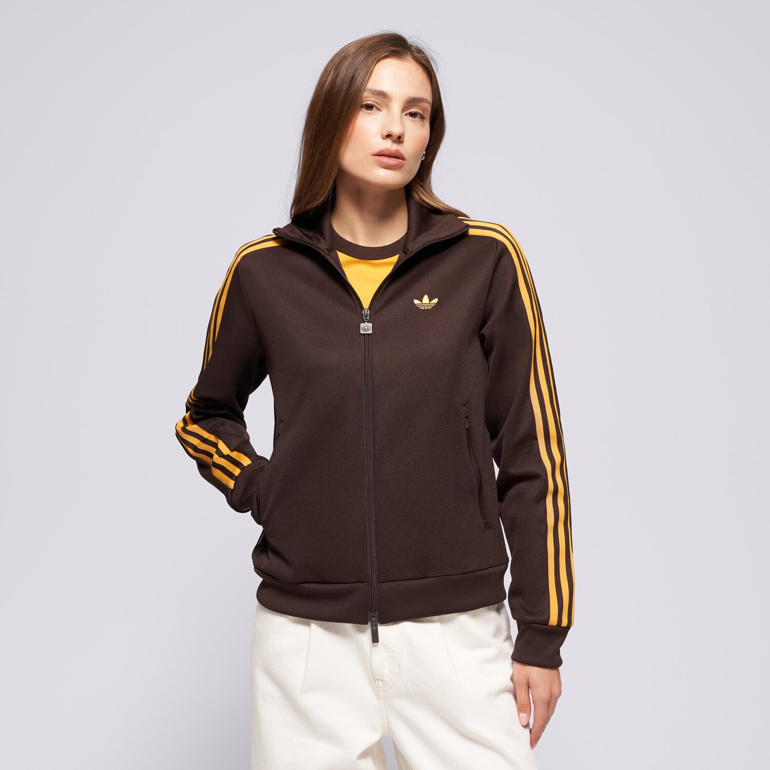Damen ADIDAS SWEATSHIRT MIT REIßVERSCHLUSS CLASSIC TT KV9561 Braun