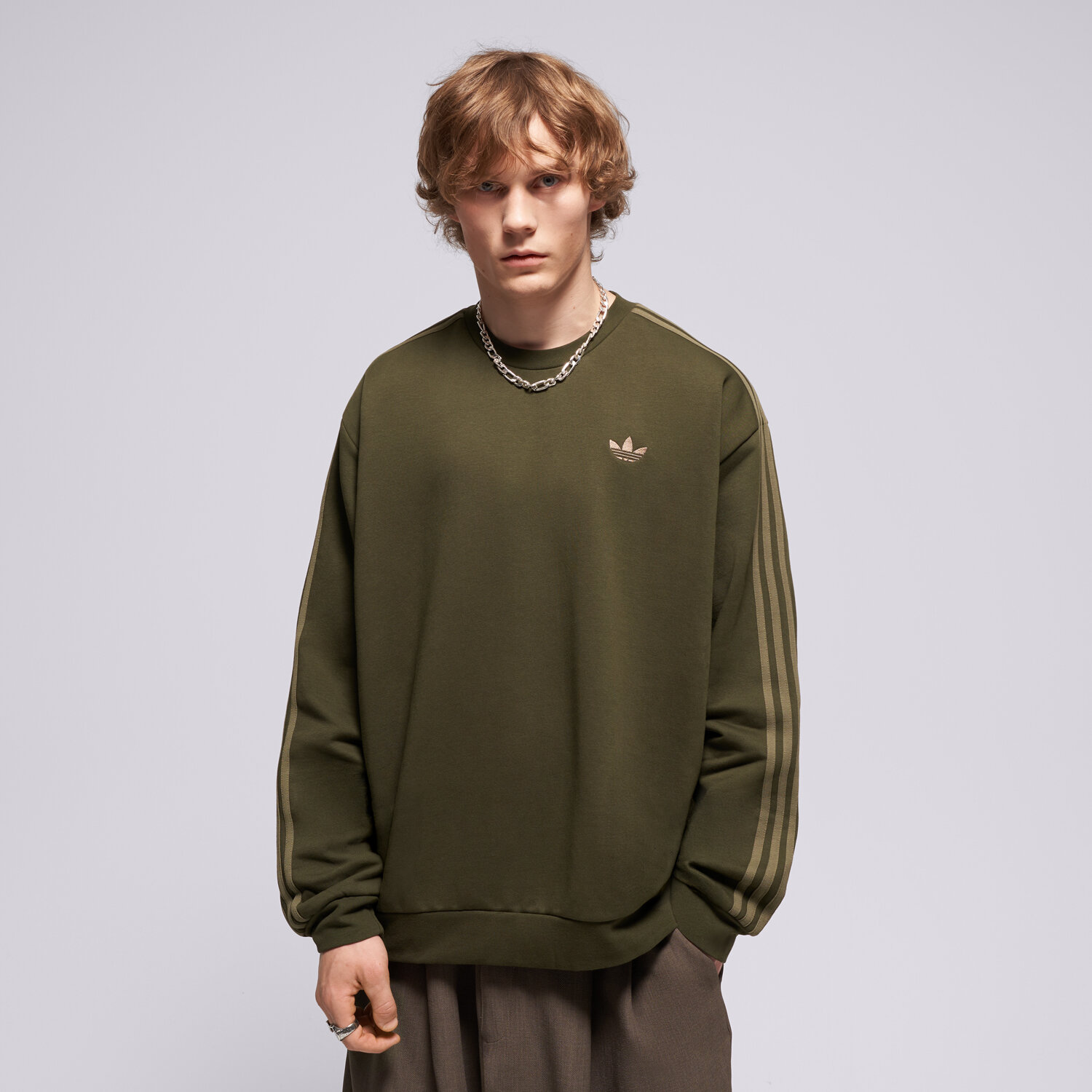 Herren ADIDAS SWEATSHIRT 3S CREW KS7515 Khaki