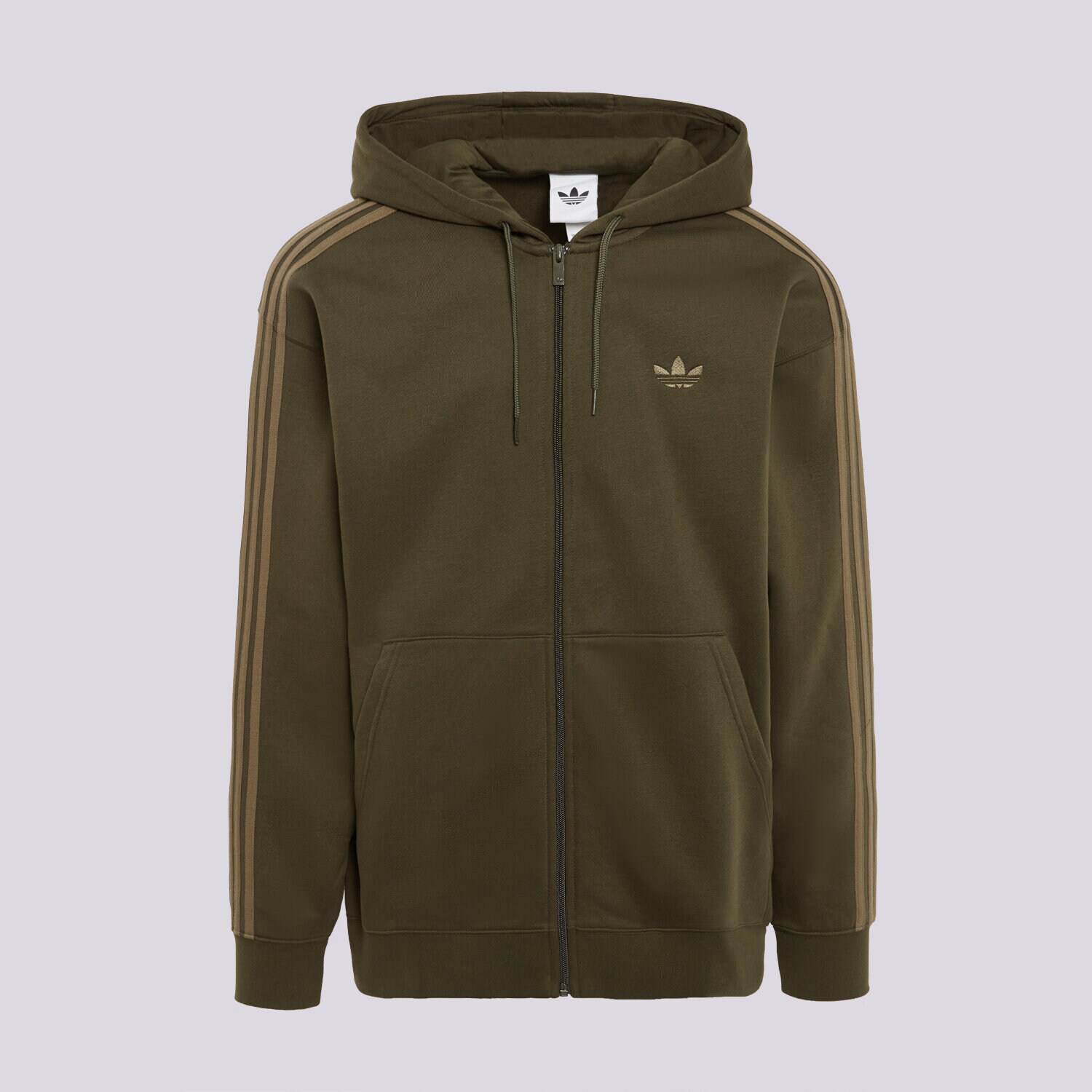 Herren ADIDAS SWEATSHIRT MIT REIßVERSCHLUSS   BAGGY FZ HOODIE KS7470 Khaki