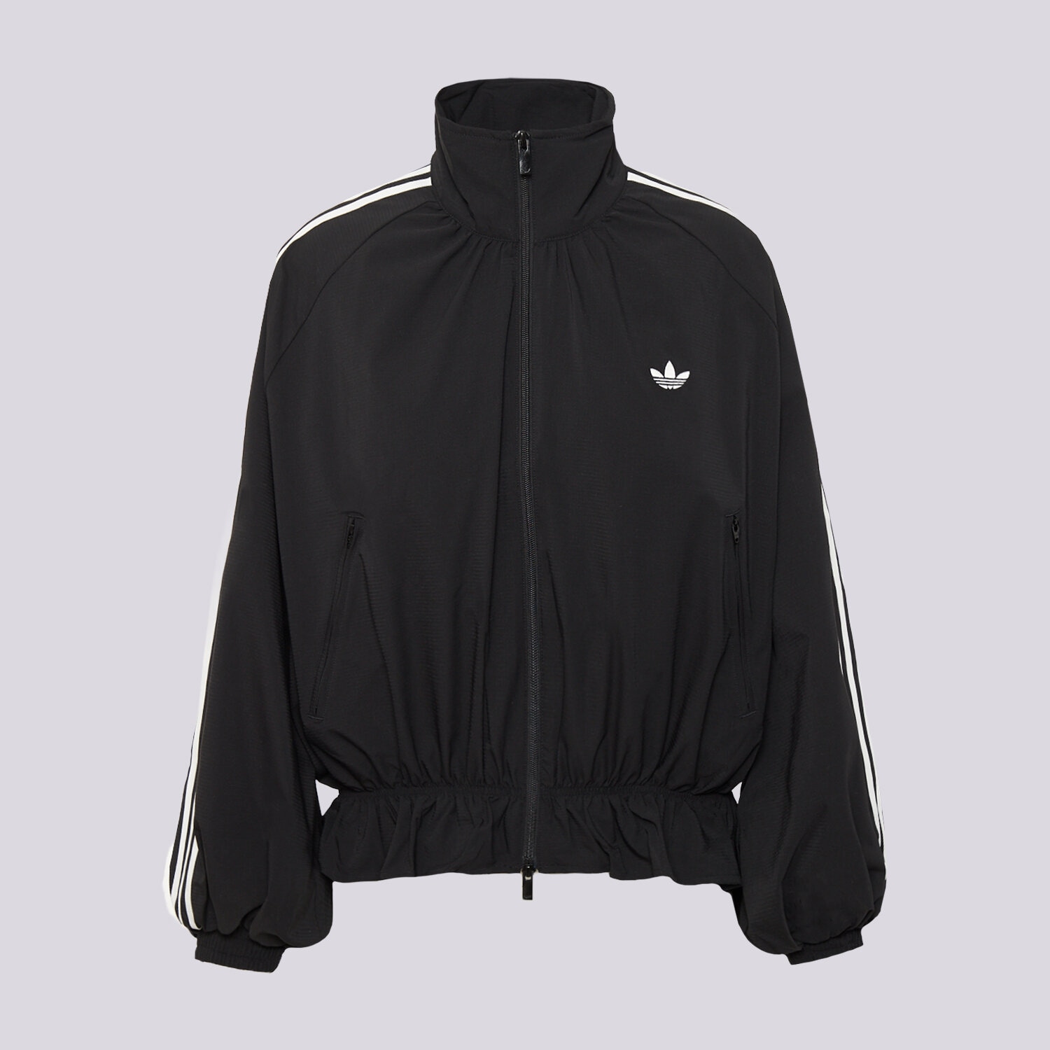 Damen ADIDAS SWEATSHIRT MIT REIßVERSCHLUSS   BLOUSY OVERSIZED TRAC LG4075 Schwarz