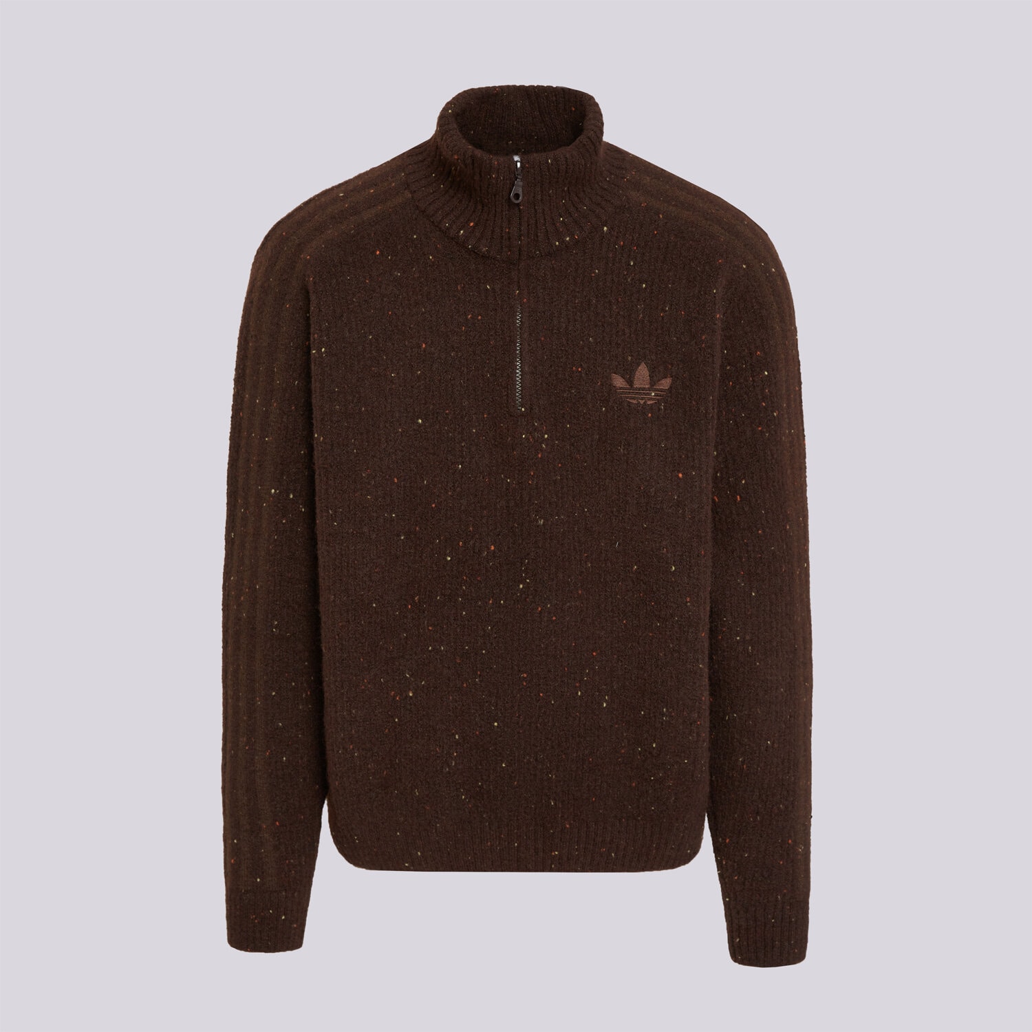 ADIDAS PULLOVER WINTER CLUB RIB KNITTED HALF ZIP LI3017 Braun