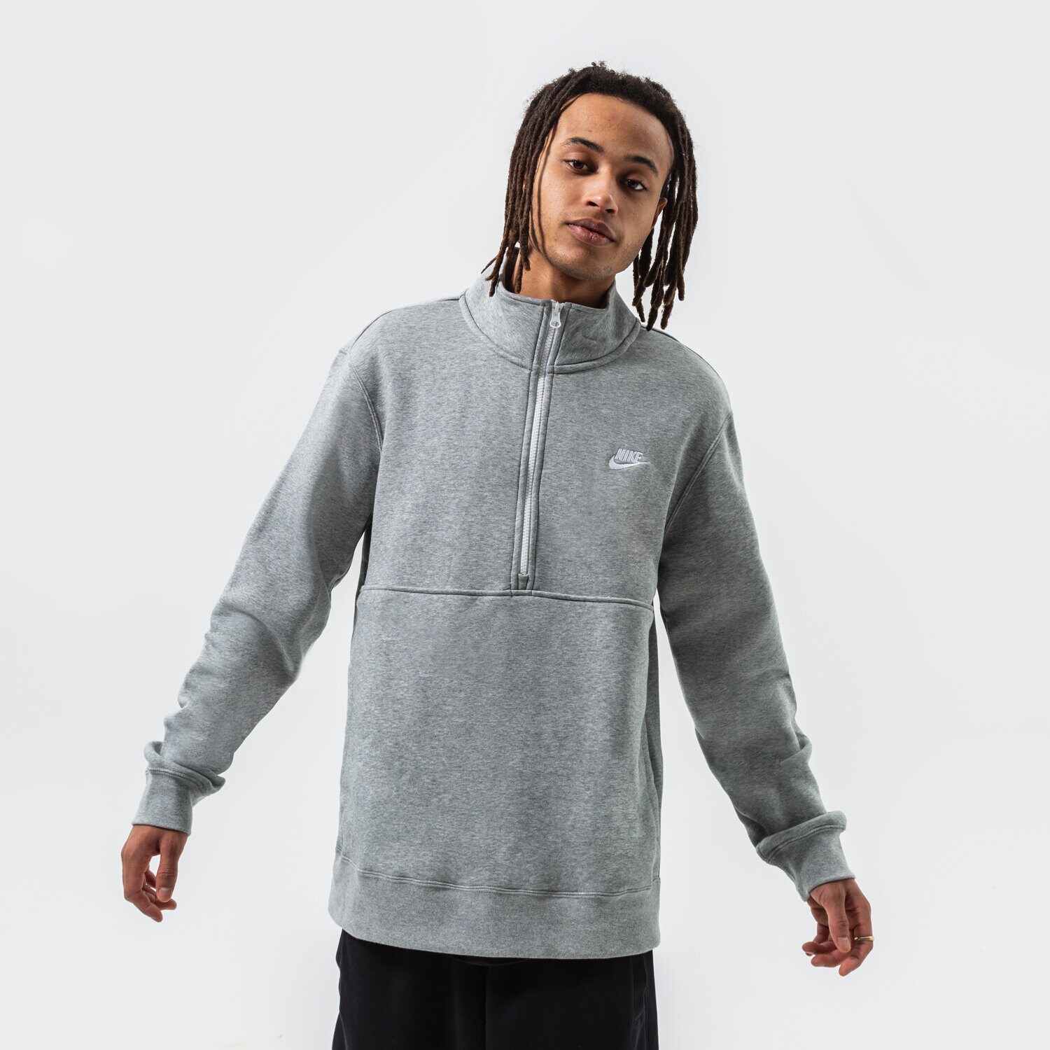 Herren NIKE SWEATSHIRT M NSW CLUB BB HZ TOP DD4732-066 Grau