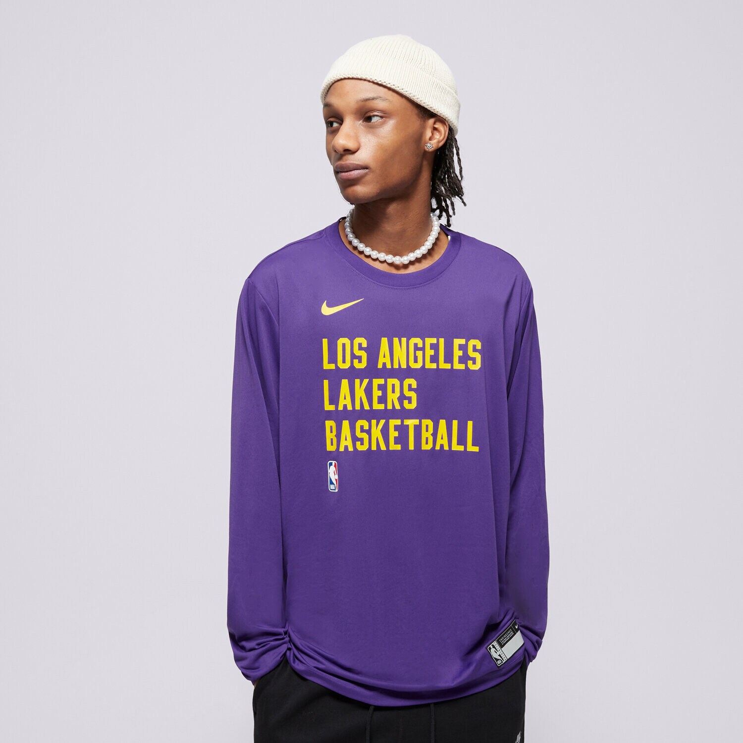 Herren T-Shirt NIKE T-SHIRT LAL M NK DF ES PRT LS TEE NBA FD9953-504 Violet