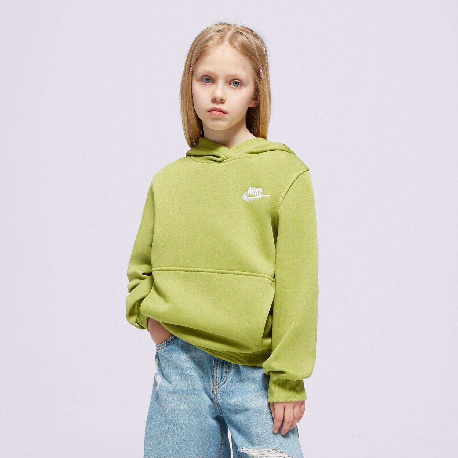 Kinder NIKE SWEATSHIRT K NSW CLUB FLC HDY LBR BOY FD3000-377 Grün