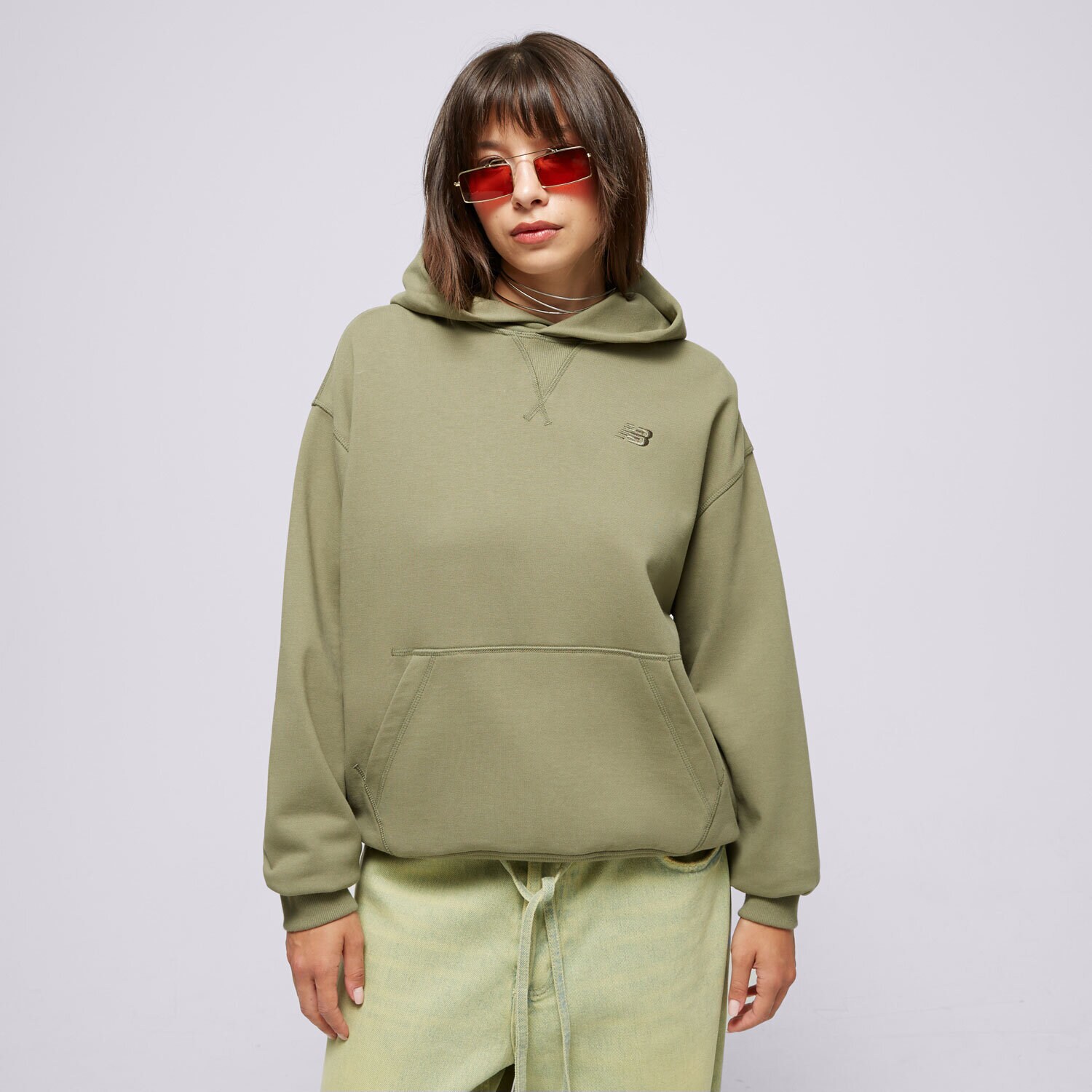 Damen NEW BALANCE HOODIE ATHLETICS FT WT41537DEK Khaki