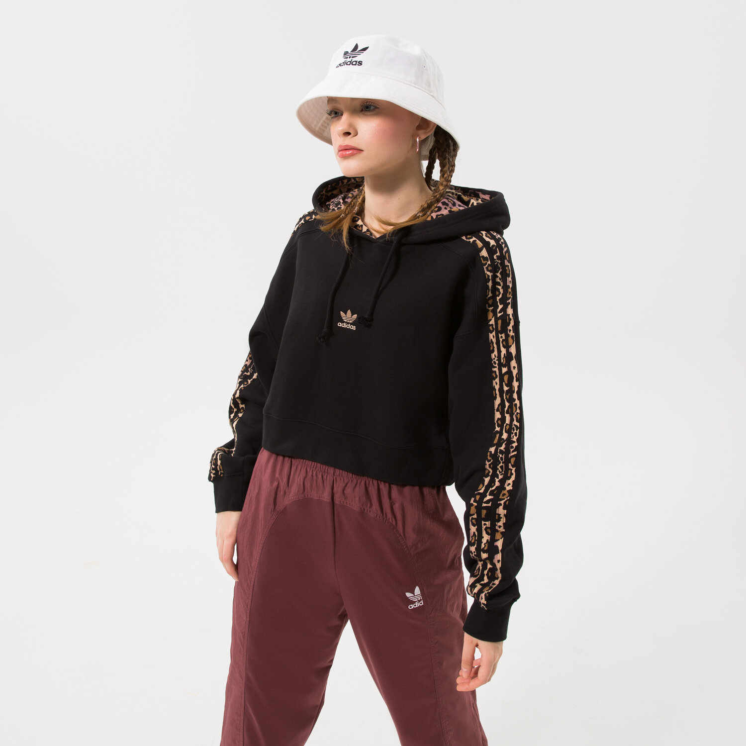 Damen ADIDAS SWEATSHIRT HOODIE LOGO HK5184 Schwarz