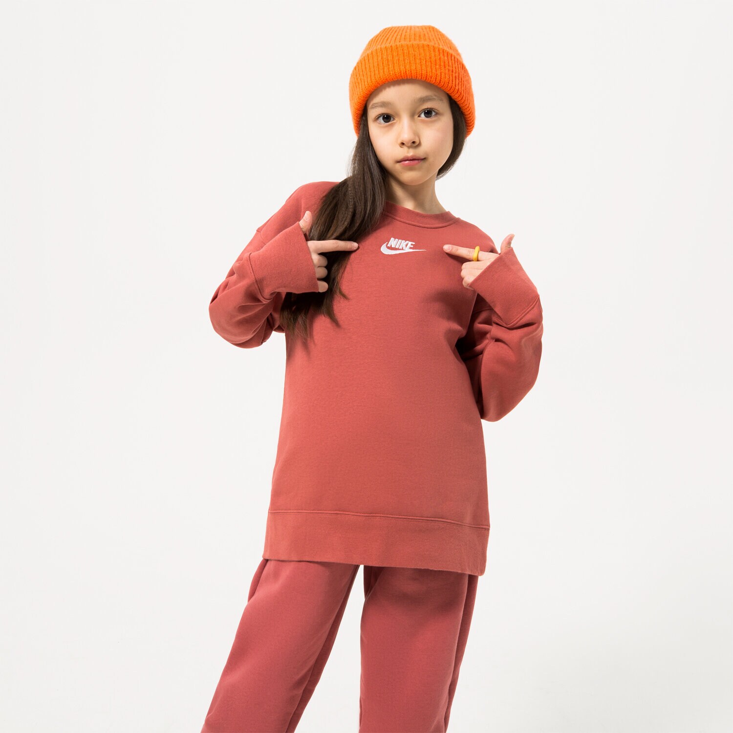 Kinder NIKE SWEATSHIRT SPORTSWEAR CLUB FLEECE CREW GIRL DD7473-691 Rosa