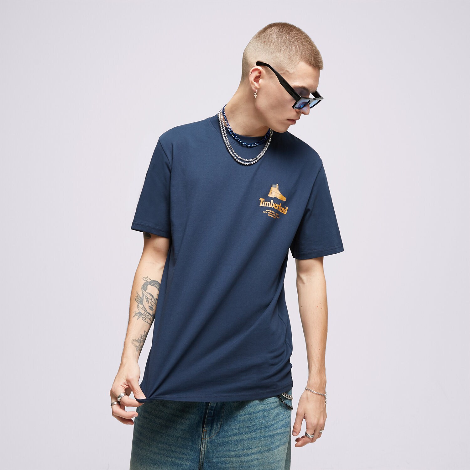 Herren T-Shirt TIMBERLAND T-SHIRT SS BOOT LOGO TEE BOX TB0A6GEH4331 Dunkelblau