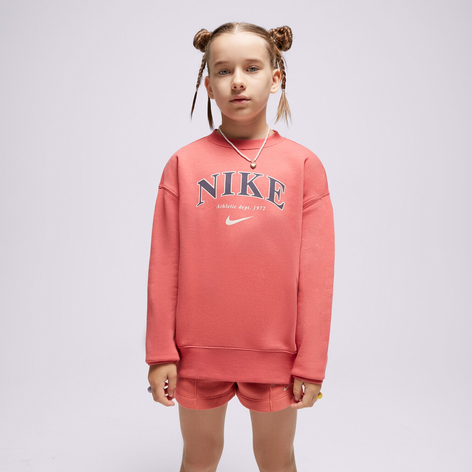 Kinder NIKE SWEATSHIRT G NSW OOS TREND CREW PRNT FJ5286-655 Rosa
