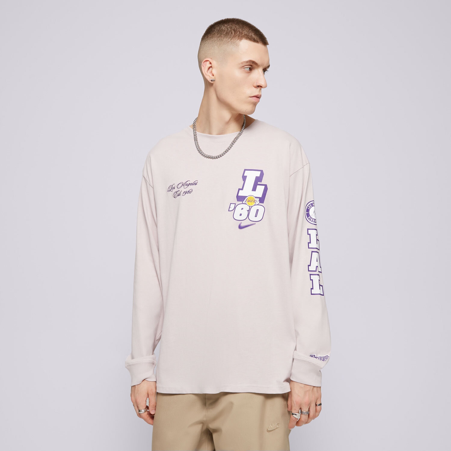 Herren T-Shirt NIKE T-SHIRT LAL M NK CTS OGC VSY LS TEE NBA HF0917-019 Violet
