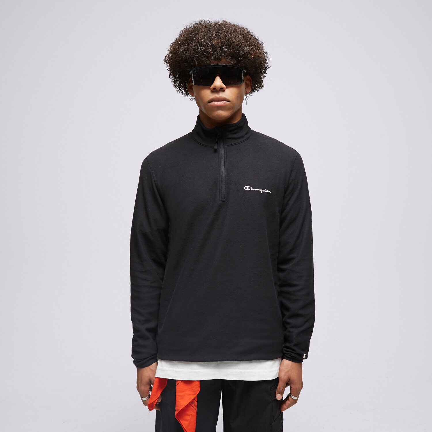 Herren CHAMPION FLEECESHIRT HALF ZIP TOP 216695KK001 Schwarz