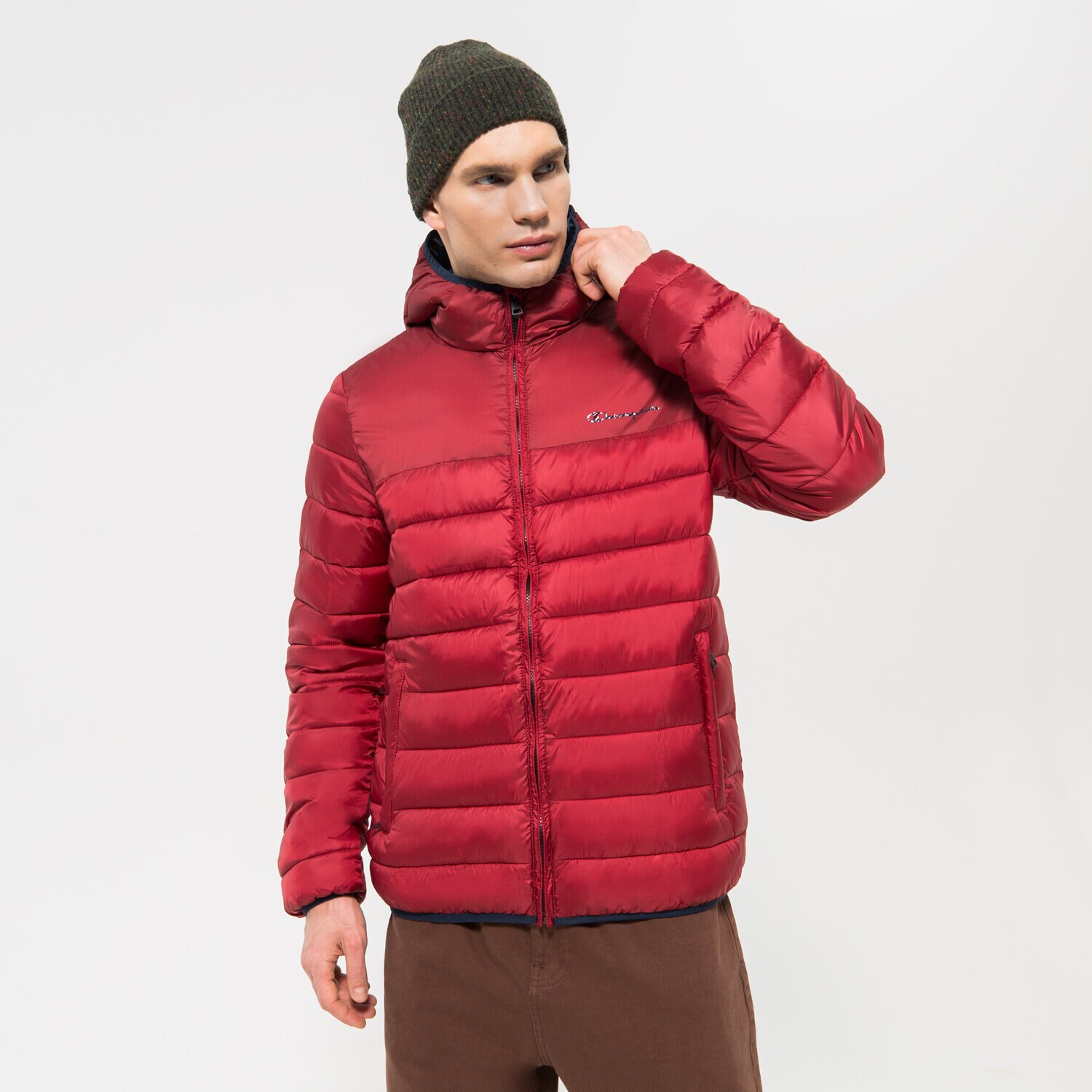 Herren Winterjacke CHAMPION JACKE WINTER HOODED JACKET 218073RS506 Dunkelrot