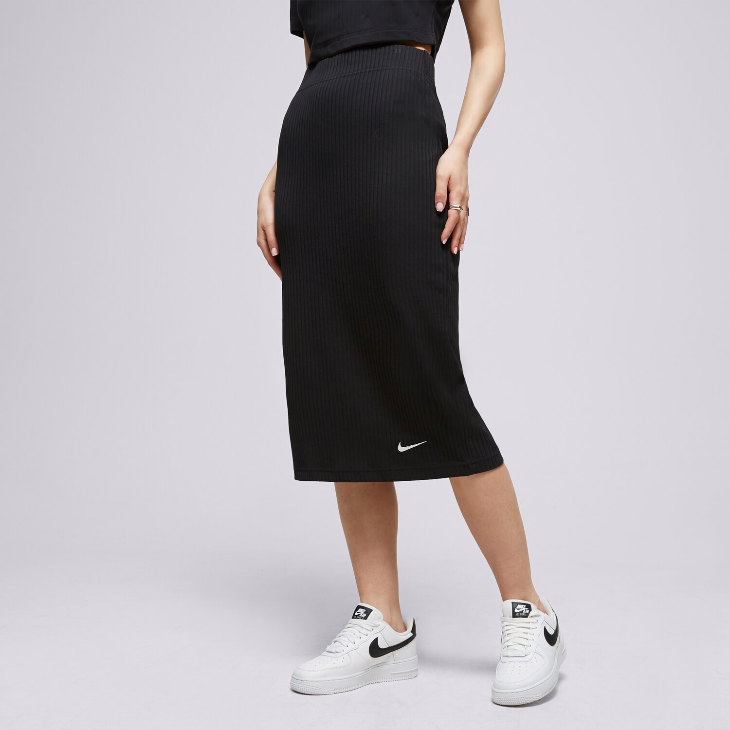 Damen Rock NIKE ROCK W NSW RIB JRSY SKIRT DV7956-010 Schwarz