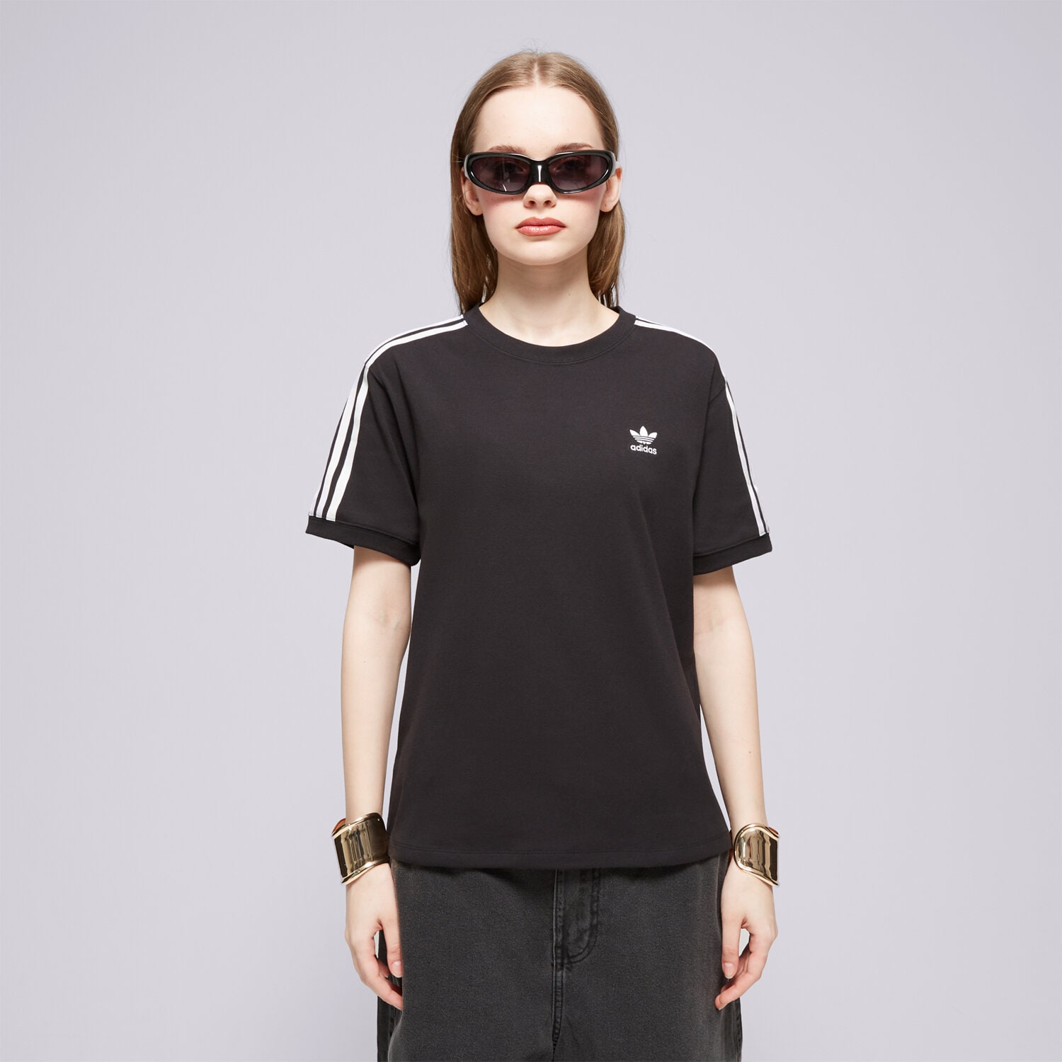 Damen T-Shirt ADIDAS T-SHIRT 3 STRIPE TEE IU2420 Schwarz