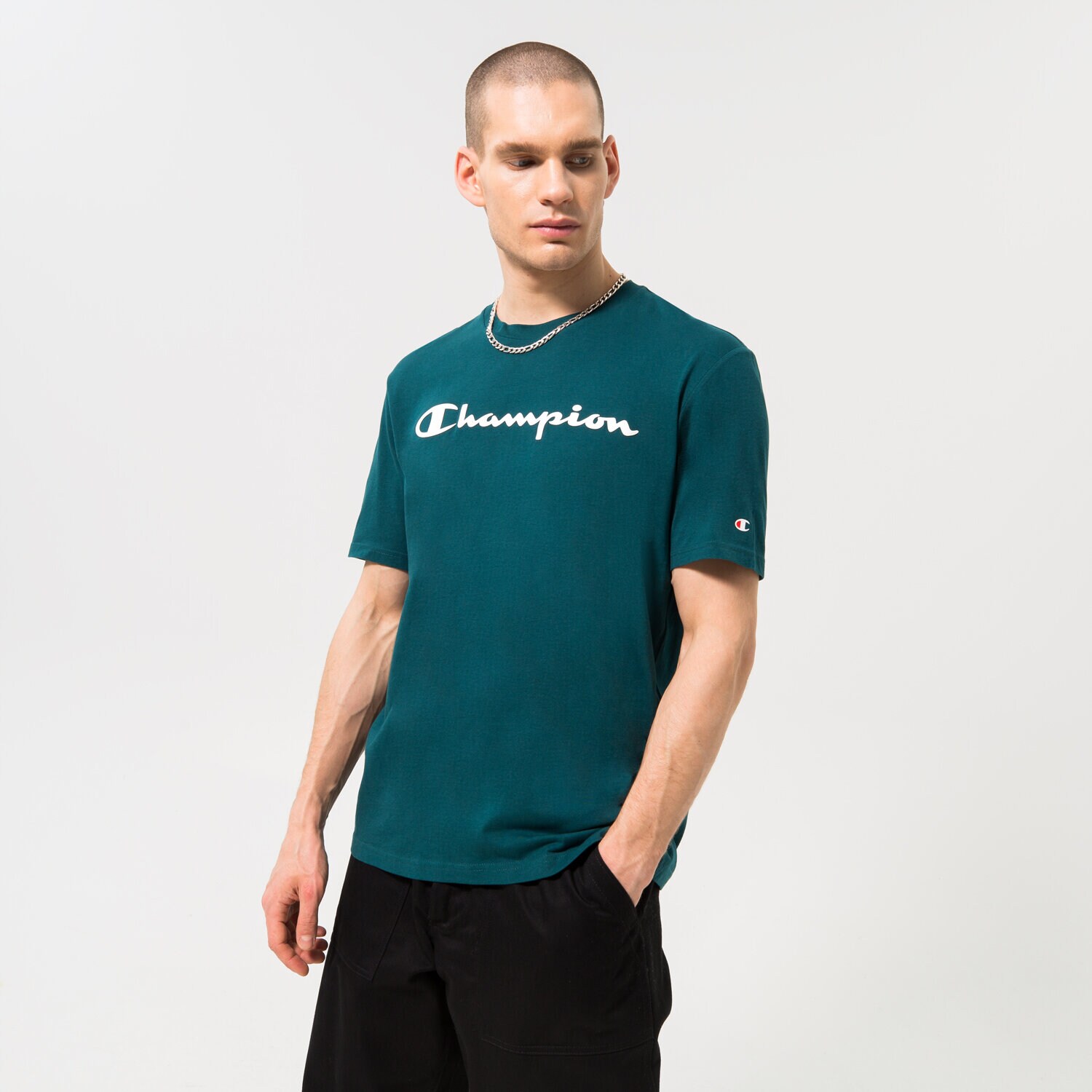 Herren T-Shirt CHAMPION T-SHIRT CREWNECK T-SHIRT 218284GS549 Grün