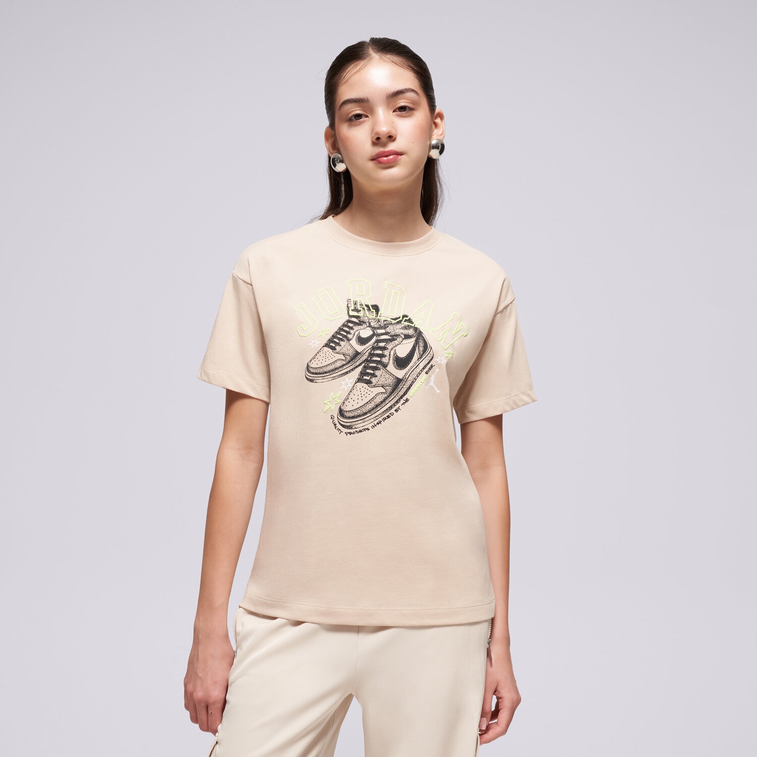 Kinder T-Shirt JORDAN T-SHIRT JDG JORDAN AJ1 ROOKIE SS TEE GIRL 45F262-X5C Beige