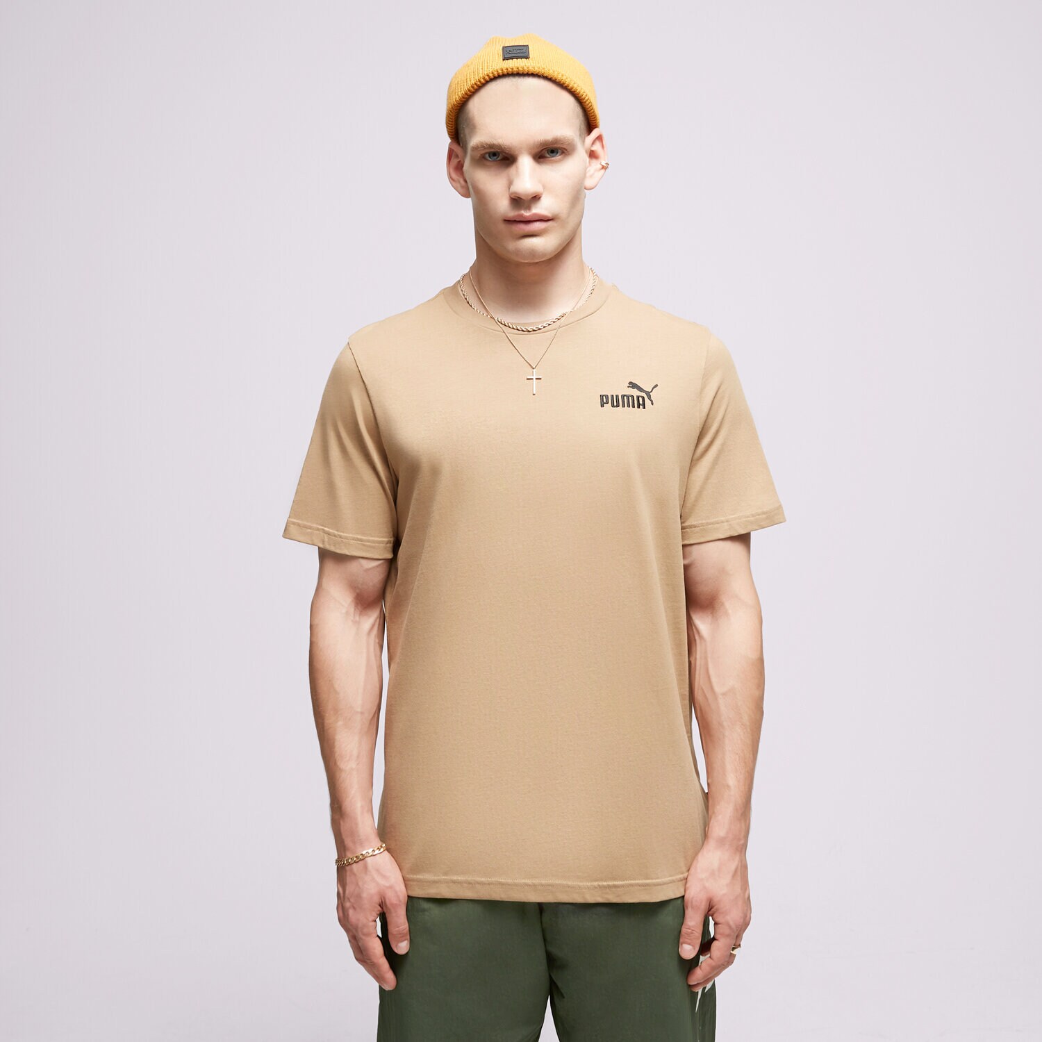 Herren T-Shirt PUMA T-SHIRT ESS ELEVATED EMBROIDERED 67597385 Beige