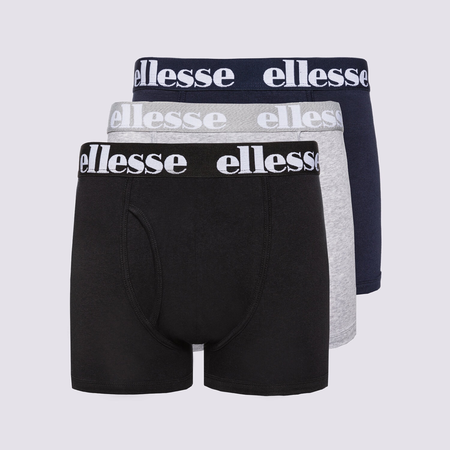 Herren Unterwäsche ELLESSE BOXERSHORTS HALI 3PK BOXERS BLK/GREY/NAVY SHAY0614080 Multicolor