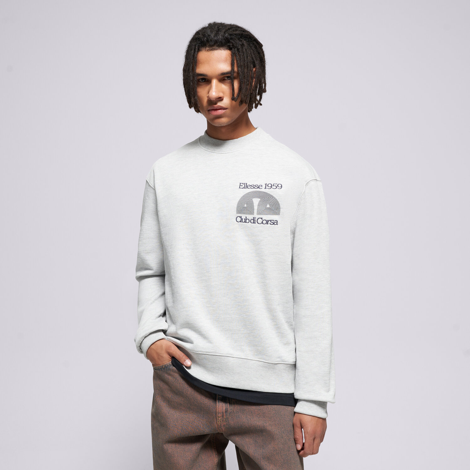 Herren ELLESSE SWEATSHIRT CLUB DI   CORSA SWEATSHIRT LGREY MRL SHB23149131 Grau