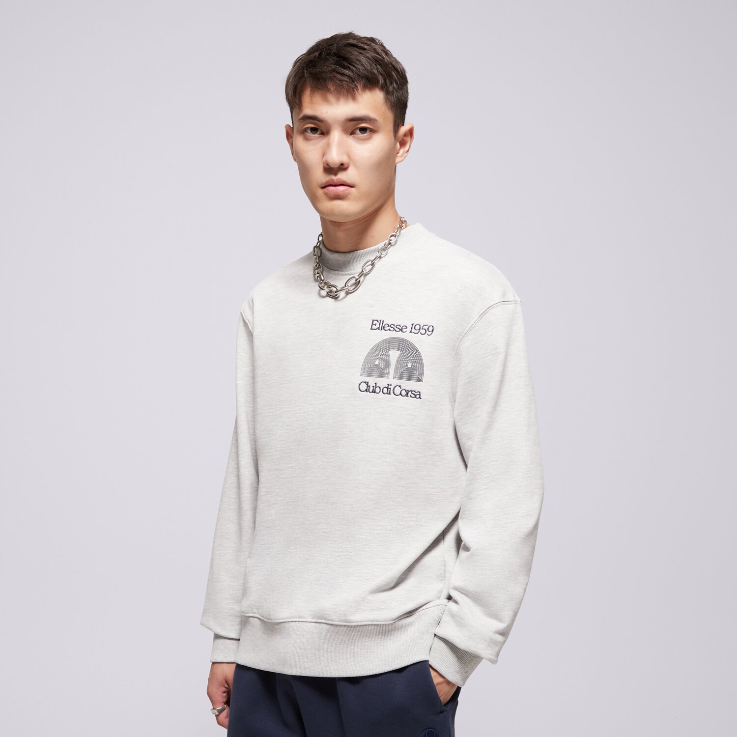 Herren ELLESSE SWEATSHIRT CLUB DI   CORSA SWEATSHIRT LGREY MRL SHB23149131 Grau