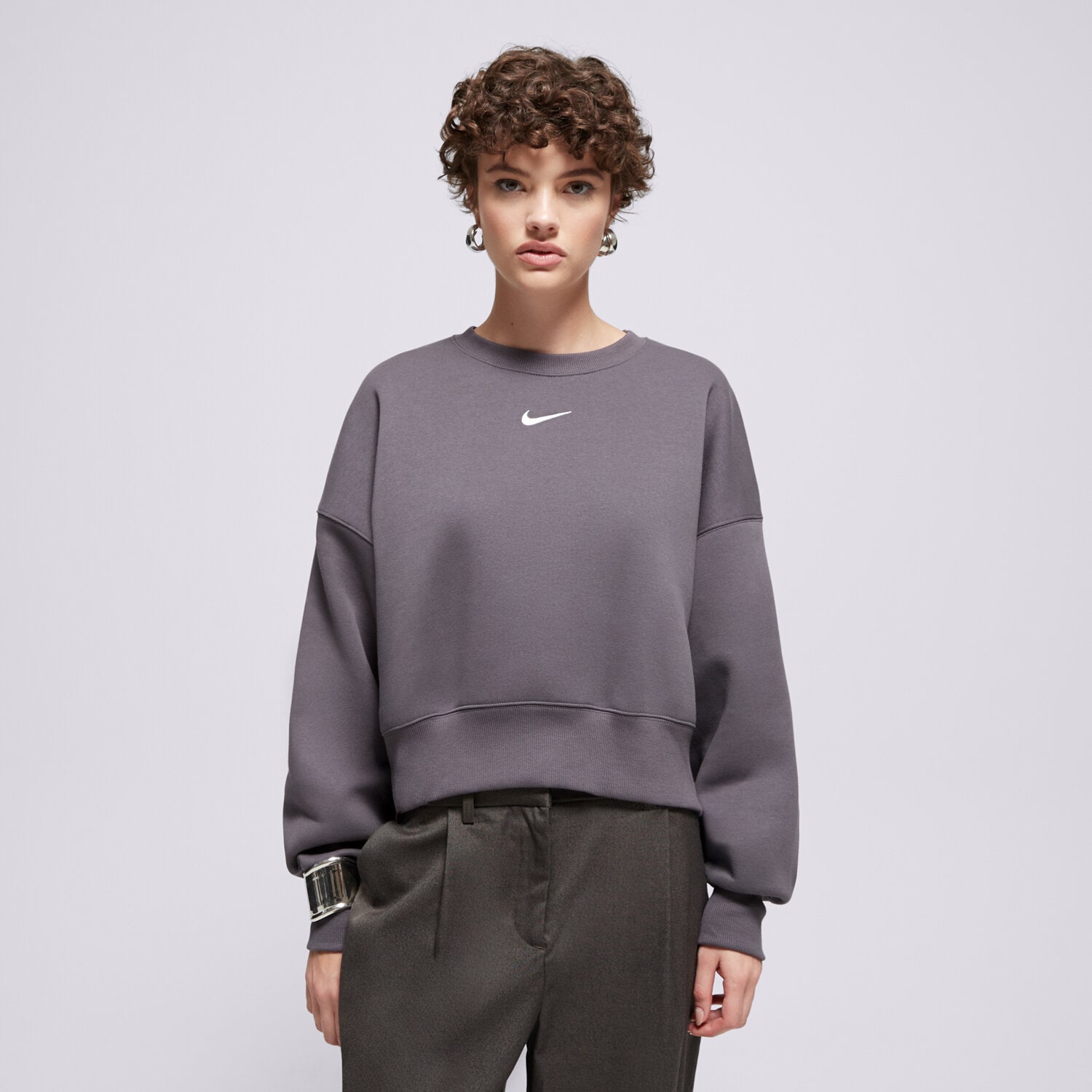 Damen NIKE SWEATSHIRT W NSW PHNX FLC OOS CREW DQ5761-036 Grau