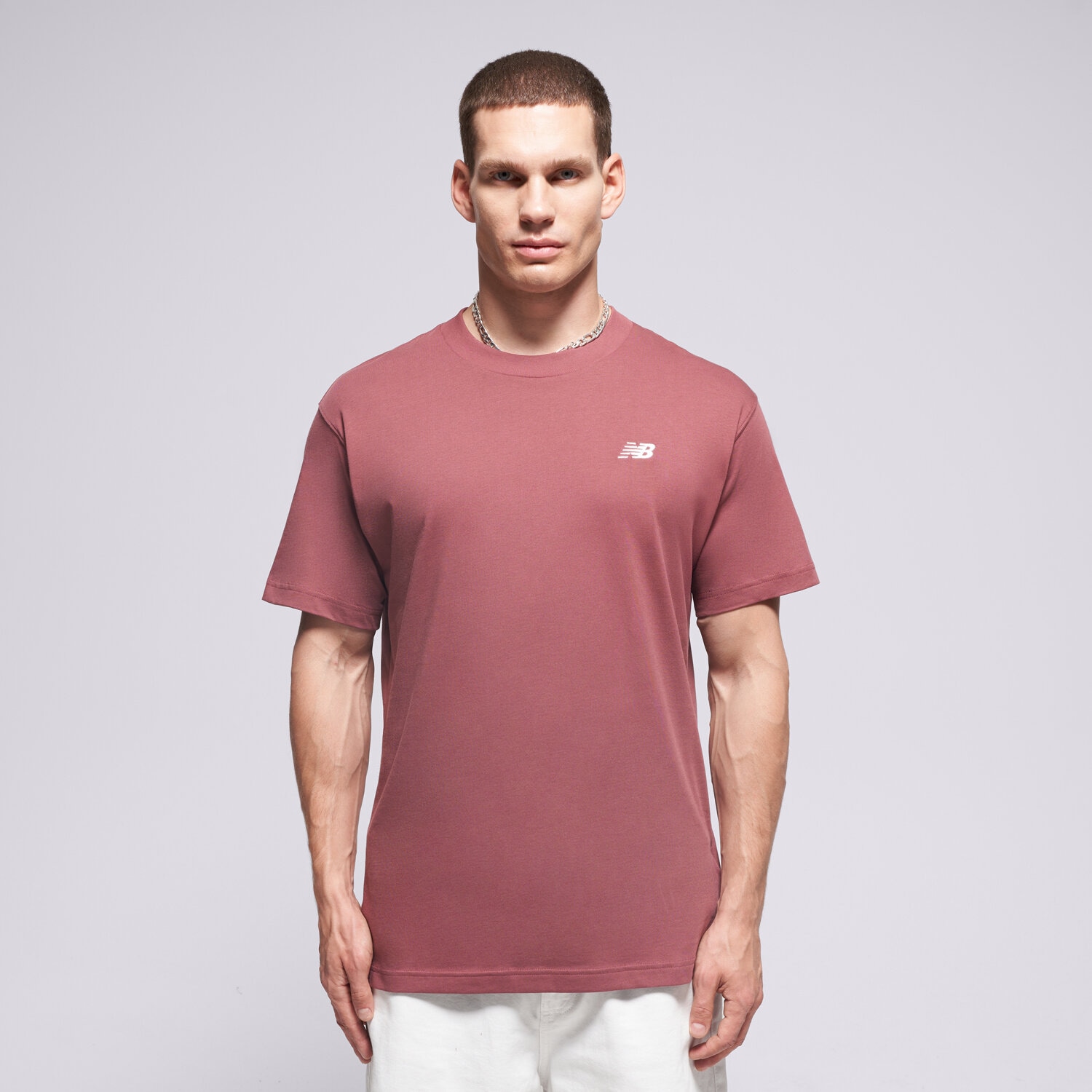 Herren T-Shirt NEW BALANCE T-SHIRT SPORT ESSENTIALS COTTON T-SHIRT MT41509WAD Rot