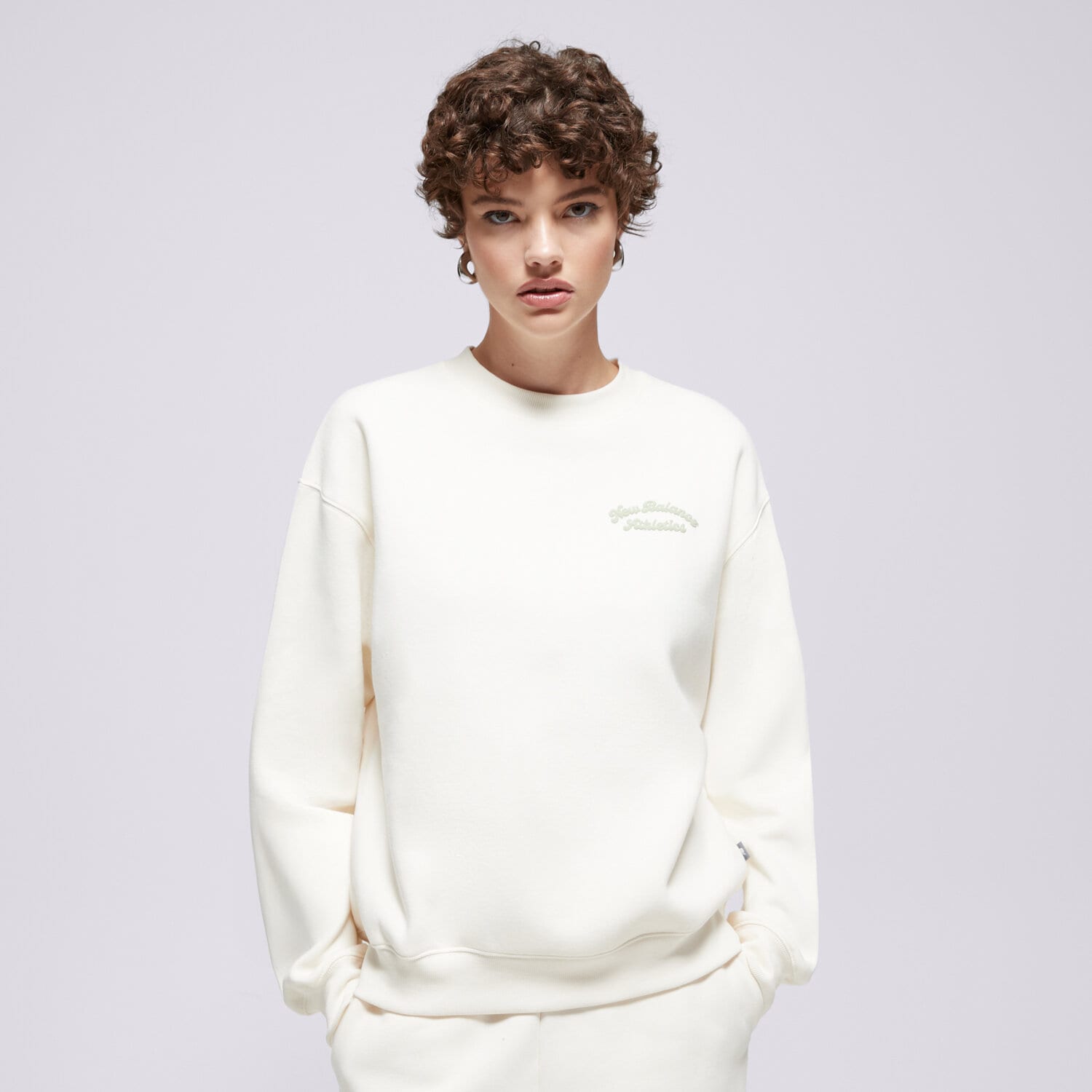 Damen NEW BALANCE SWEATSHIRT LINEAR HERITAGE FLEECE CREW WT53516PEF Beige