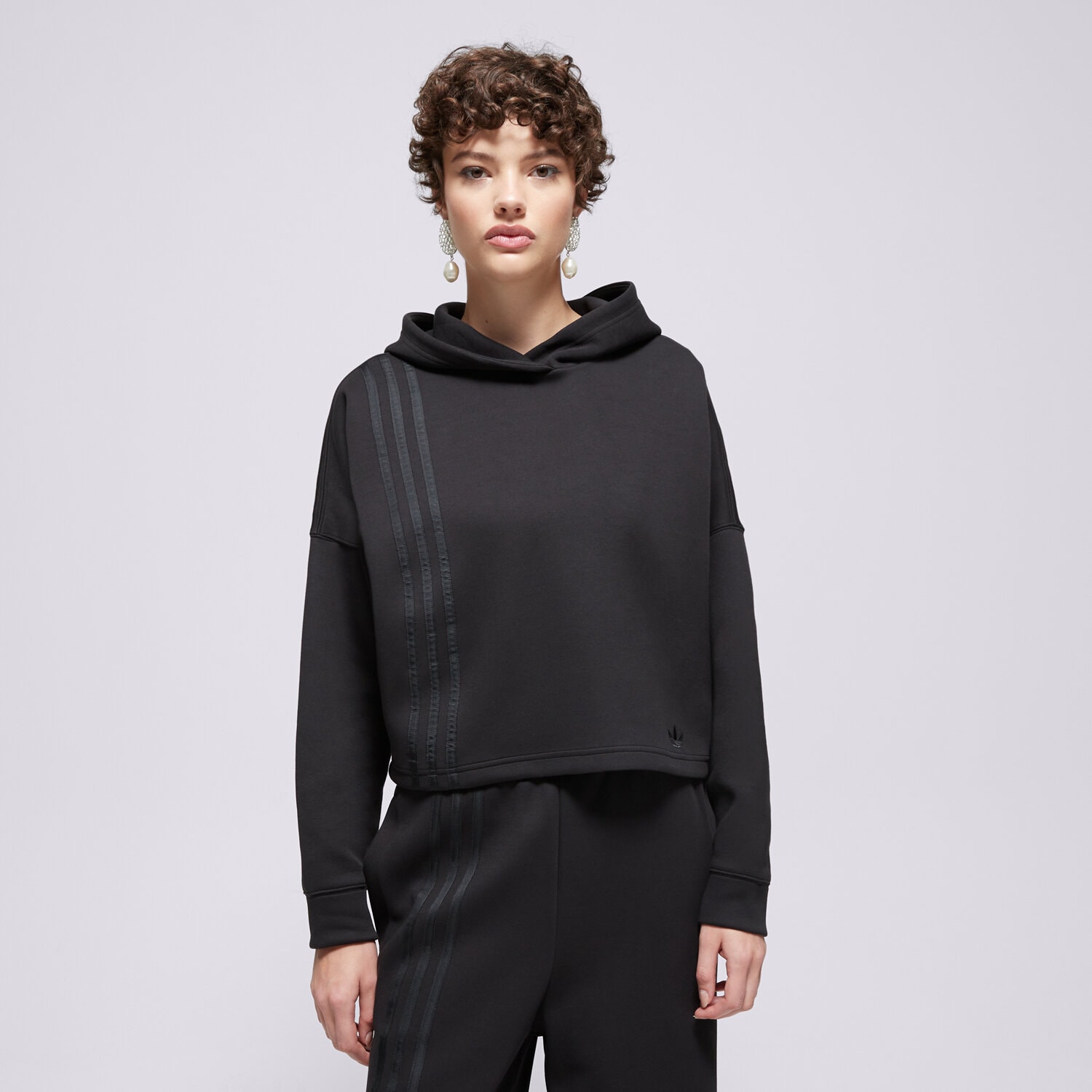 Damen ADIDAS HOODIE 3 STRIPES HOODY JX2701 Schwarz