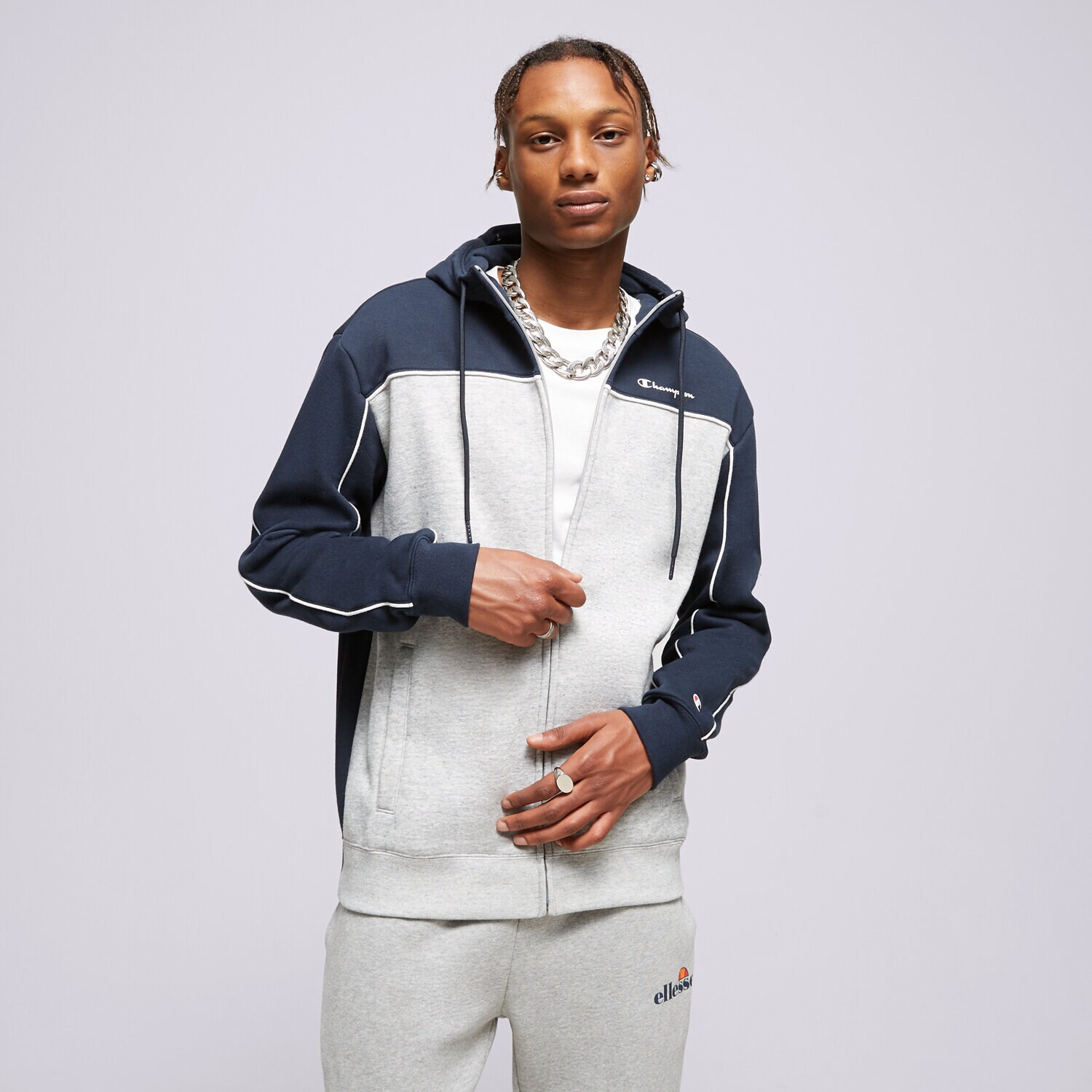Herren CHAMPION SWEATSHIRT MIT REIßVERSCHLUSS   Z KAPTUREM FULL ZIP 217851BS501 Schwarz