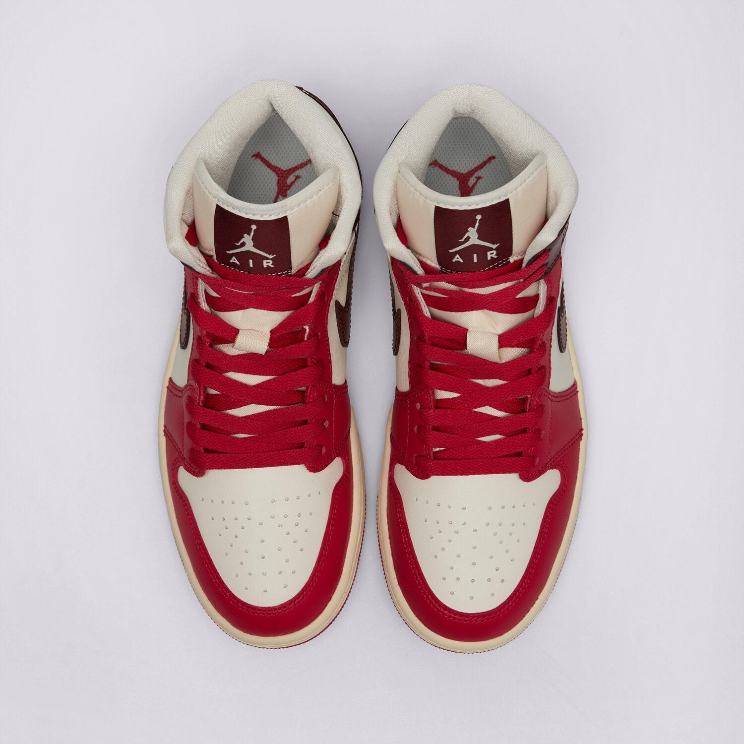 Nike Zapatillas de Casual de mujer AIR JORDAN 1 MID Blanco / Rojo (Women's) — foto 5
