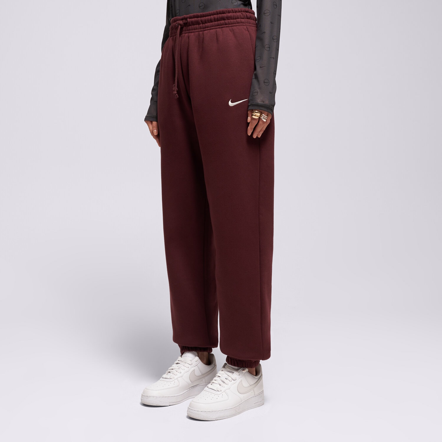 Damen Hosen NIKE HOSE W NSW PHNX FLC HR OS PANT 2 FZ5996-653 Dunkelrot