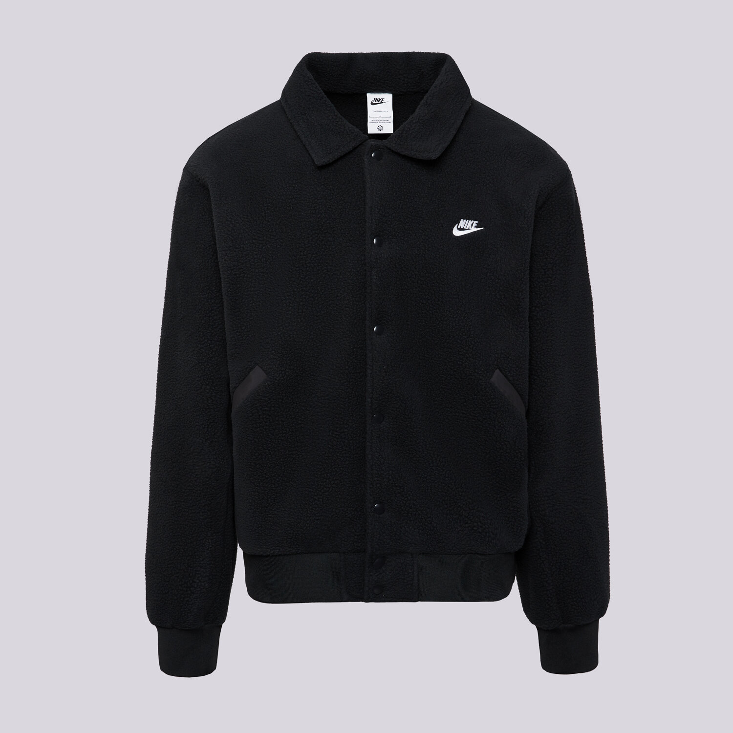 Herren NIKE FLEECESHIRT M NK CLUB SHERPA COACHES JKT HV1429-010 Schwarz
