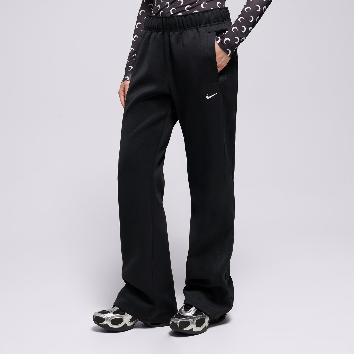 Damen Hosen NIKE HOSE W NSW NK WR MR POLY KNIT PNT HJ1016-010 Schwarz