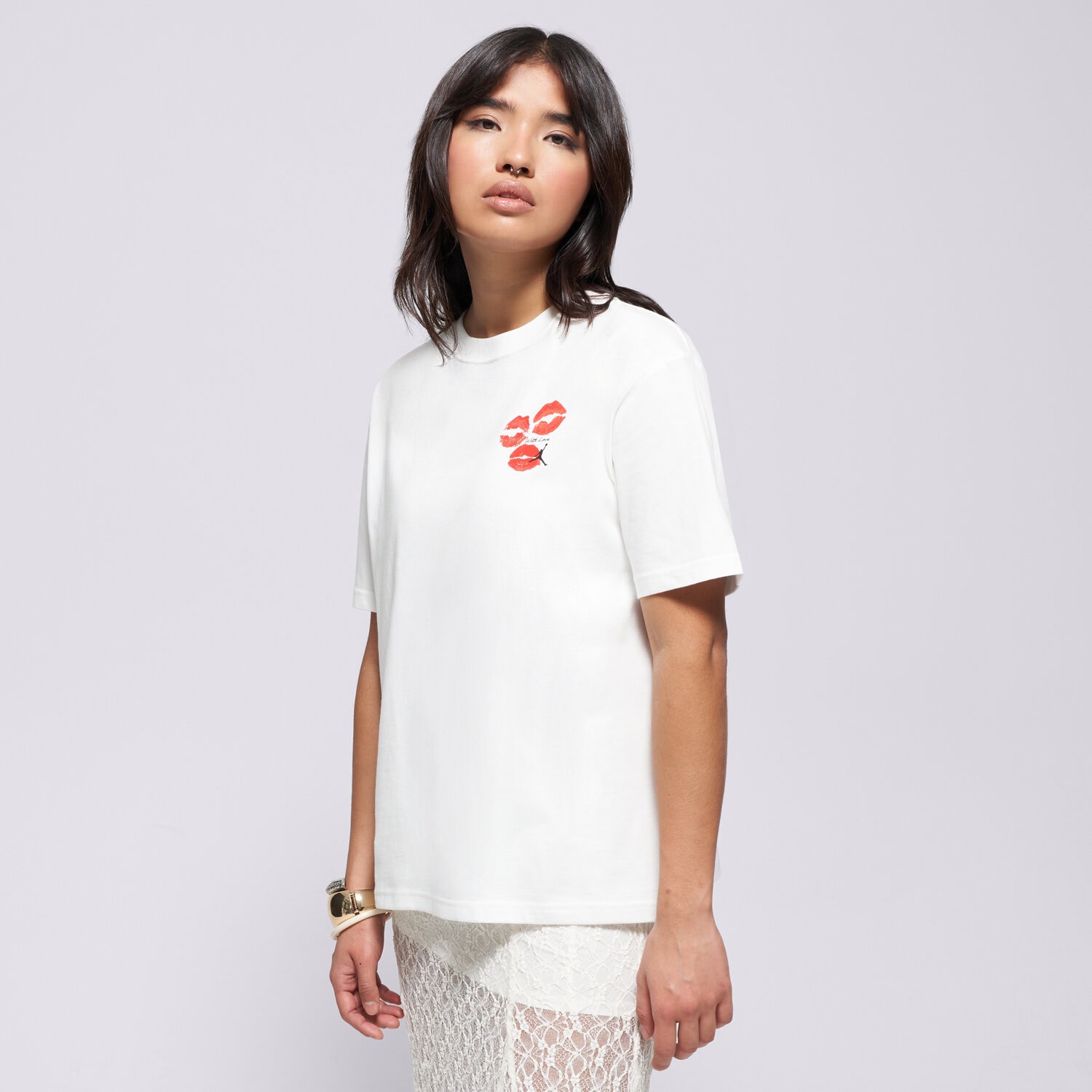 Damen T-Shirt JORDAN T-SHIRT W J FLT SS GF GFX TEE KISS IF0797-100 Weiß