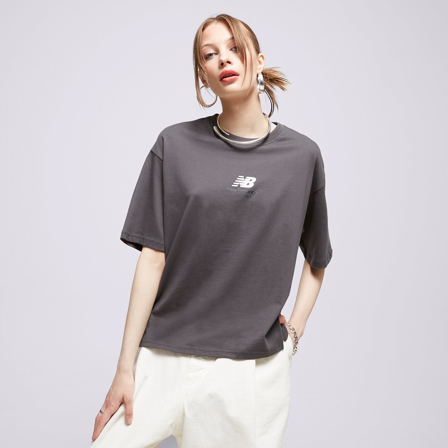 Damen T-Shirt NEW BALANCE T-SHIRT ATHLETICS REMASTERED COTTO WT31511ACK Grau