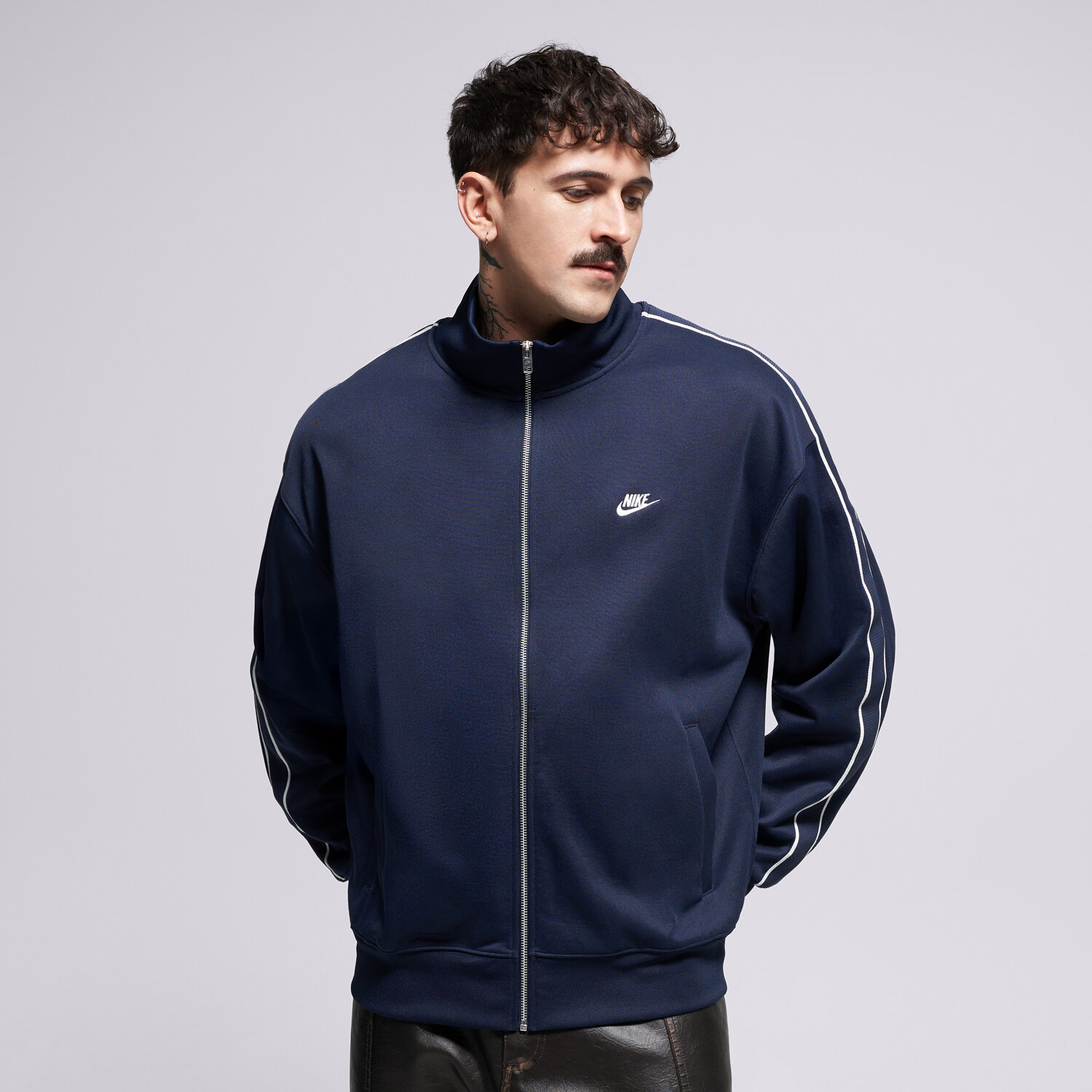 Herren NIKE SWEATSHIRT MIT REIßVERSCHLUSS M NK CLUB KNIT OS TRACK J HV1417-451 Dunkelblau