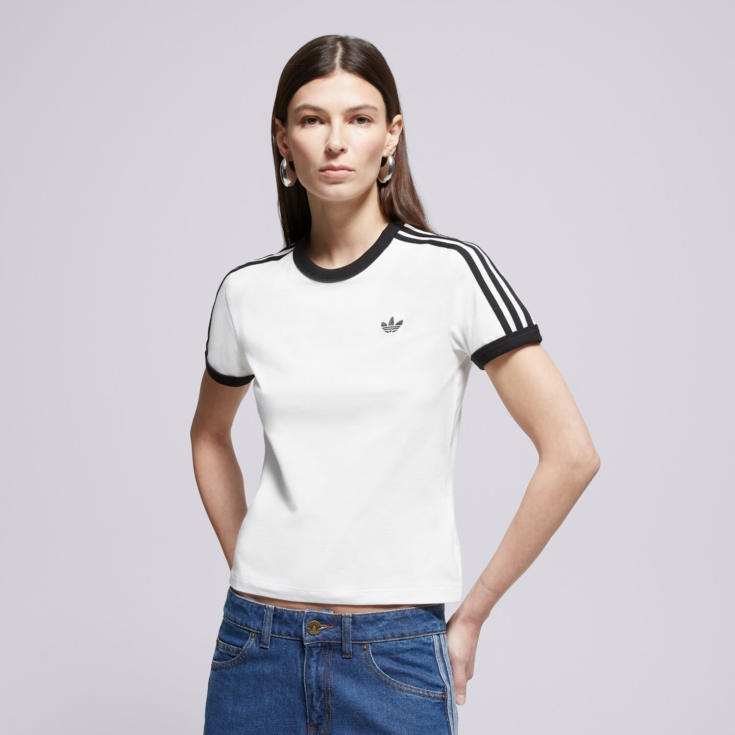 Damen T-Shirt ADIDAS T-SHIRT 3S TEE SLIM KD3683 Weiß