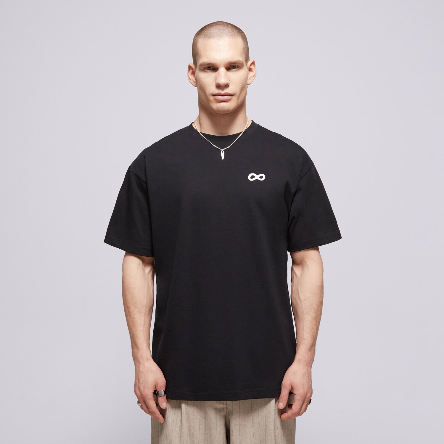 Herren T-Shirt PROSTO T-SHIRT BIG LOG INFINITY BLACK KL261MTEE1032 Schwarz