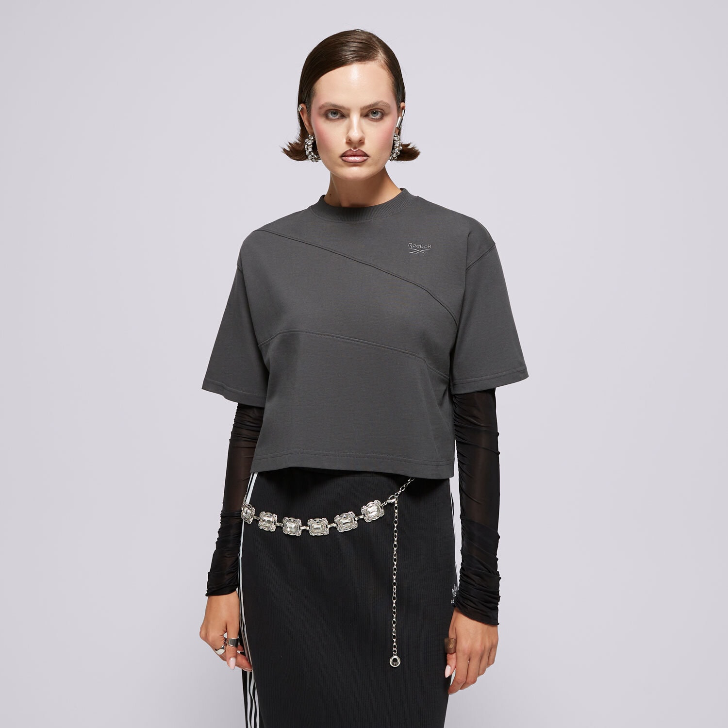 Damen T-Shirt REEBOK T-SHIRT AE VECTOR TOP 100205327 Grau