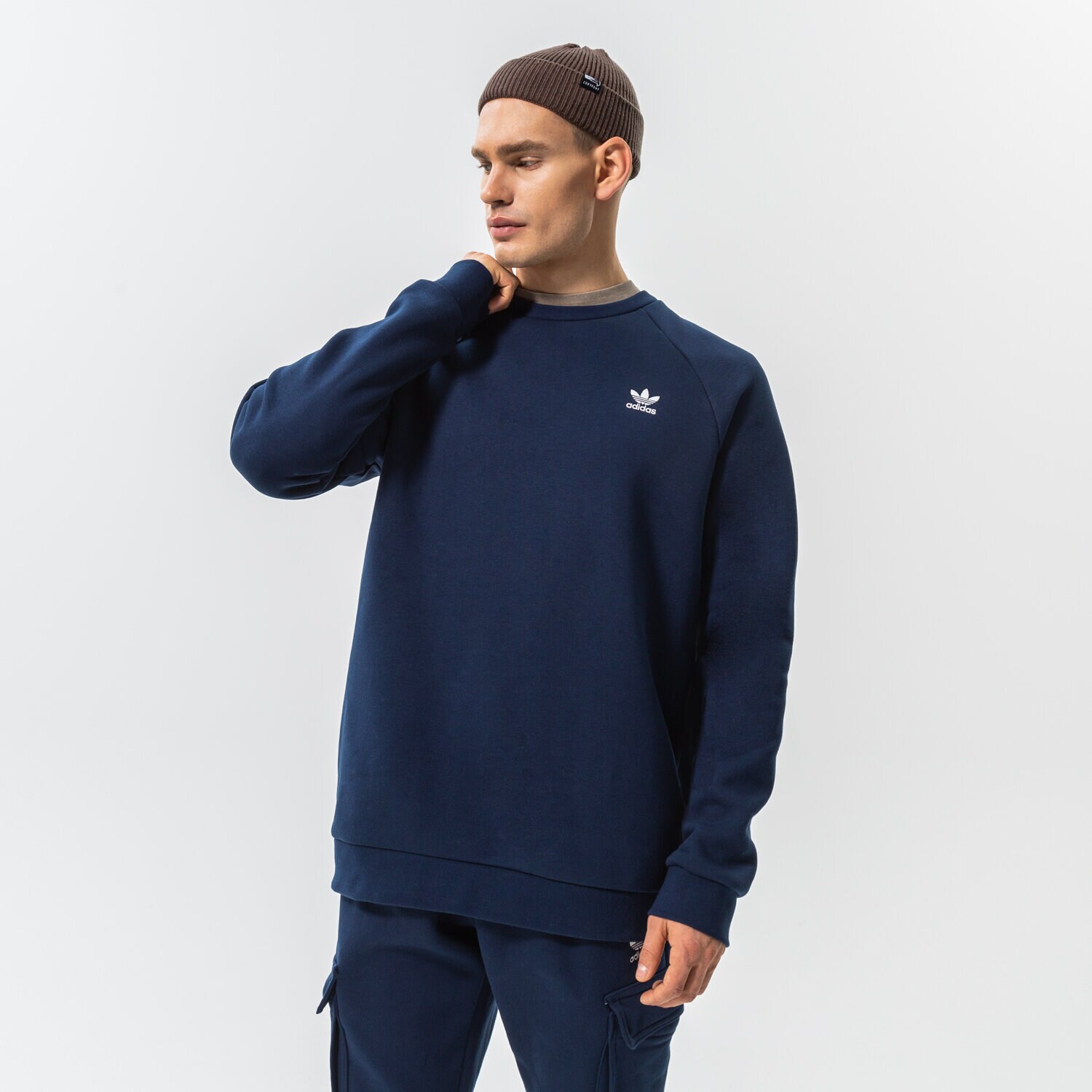 Herren ADIDAS SWEATSHIRT ESSENTIAL CREW HK0089 Dunkelblau