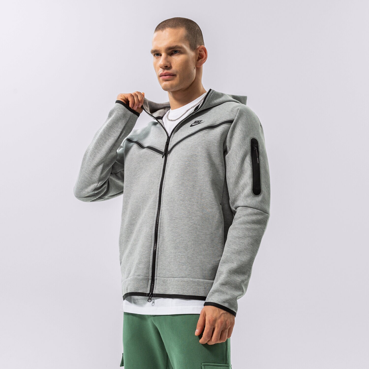 Herren NIKE HOODIE SPORTSWEAR TECH FLEECE CU4489-063 Grau