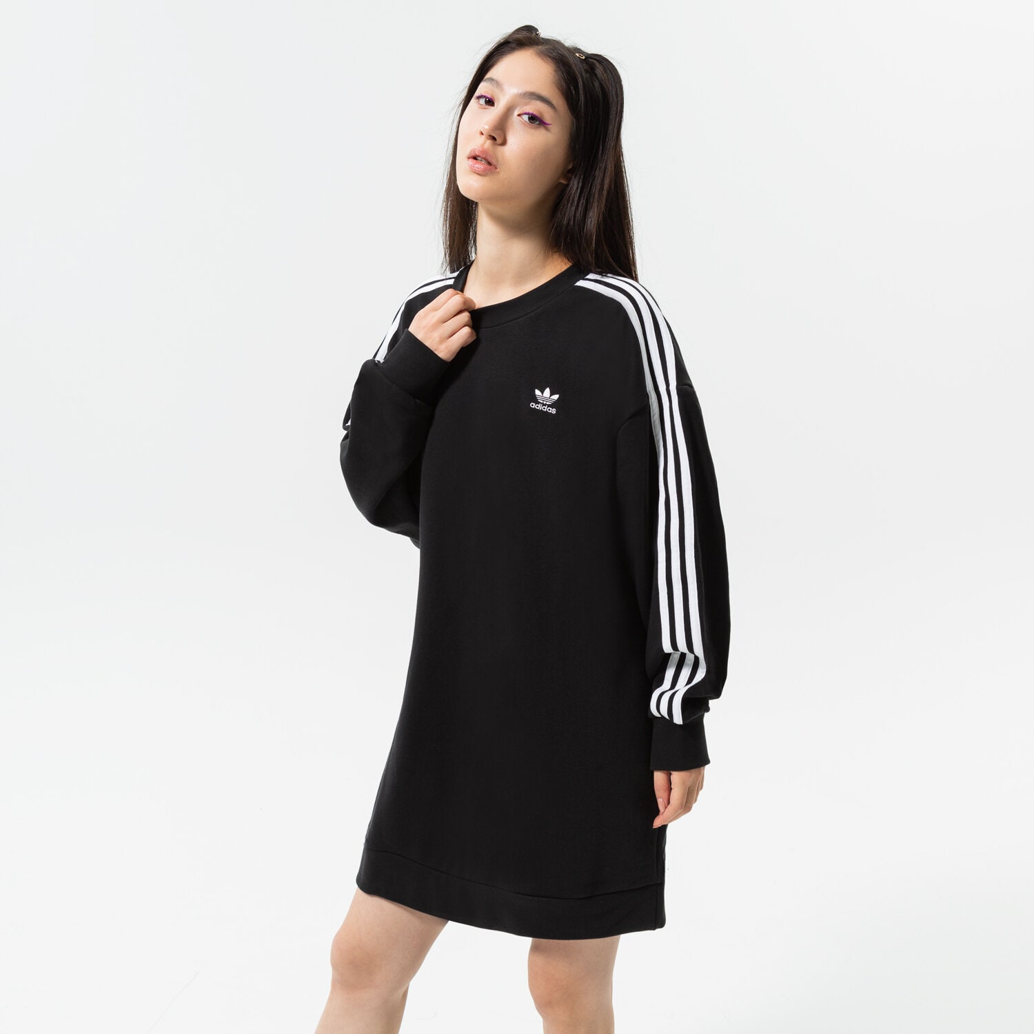 Damen Kleid ADIDAS KLEID SWEATER TRAININGSANZUGS HM4688 Schwarz