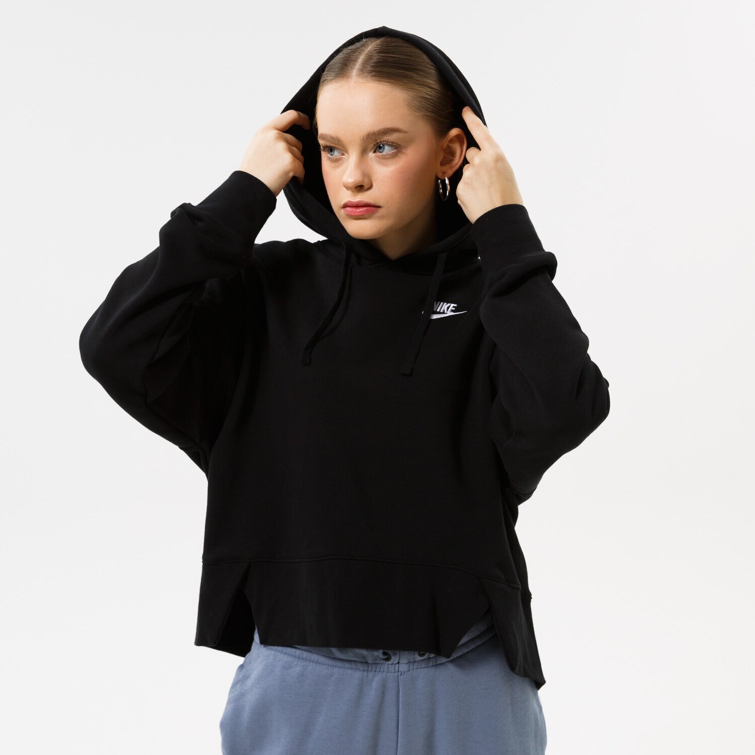 Damen NIKE HOODIE W NSW CLUB FLC HOODIE SSNL DV5645-010 Schwarz