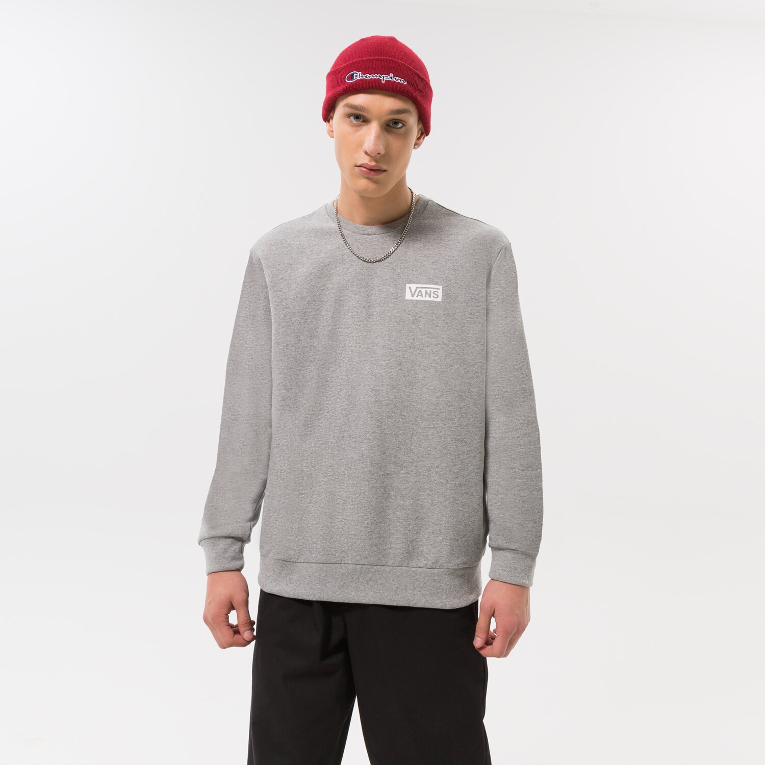 Herren VANS SWEATSHIRT FOUNDATION MINI LOGO CREW VN0007FP4OU Grau