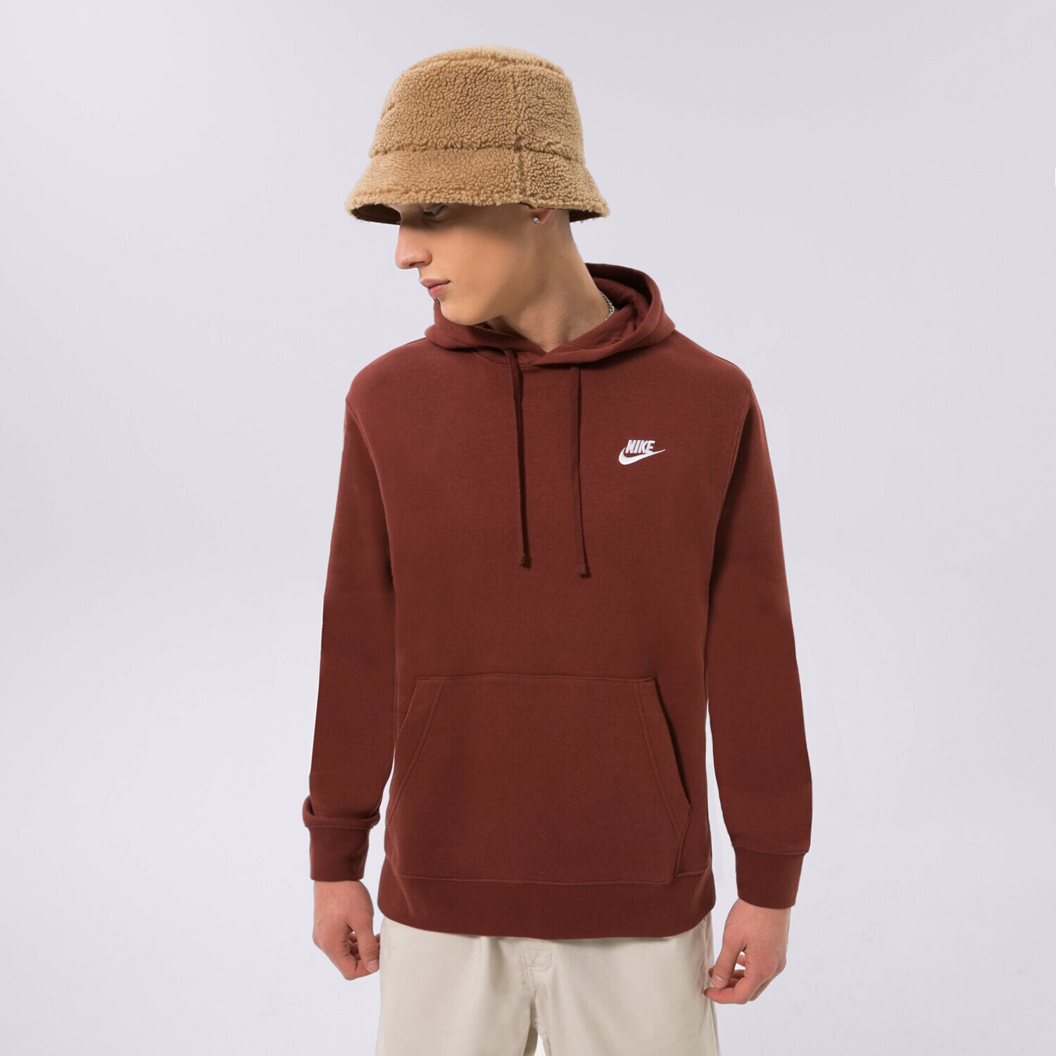 Herren NIKE HOODIE SPORTSWEAR CLUB FLEECE BV2654-217 Braun