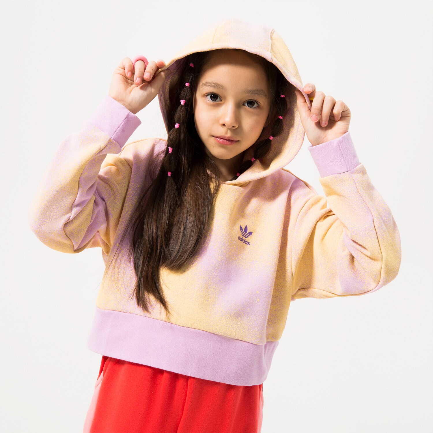 Kinder ADIDAS HOODIE CROP HOODIE GIRL HK2942 Rosa