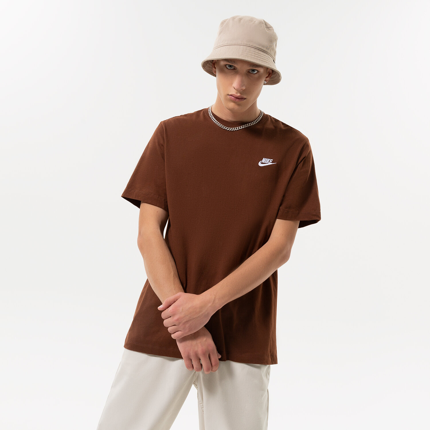 Herren T-Shirt NIKE T-SHIRT SPORTSWEAR CLUB AR4997-259 Braun