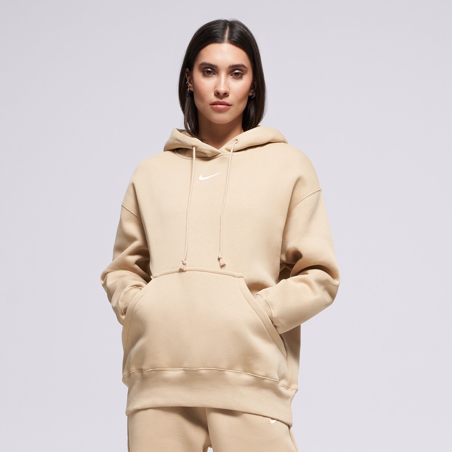 Damen NIKE HOODIE W NSW PHNX FLC OS PO HOODIE DQ5860-286 Beige