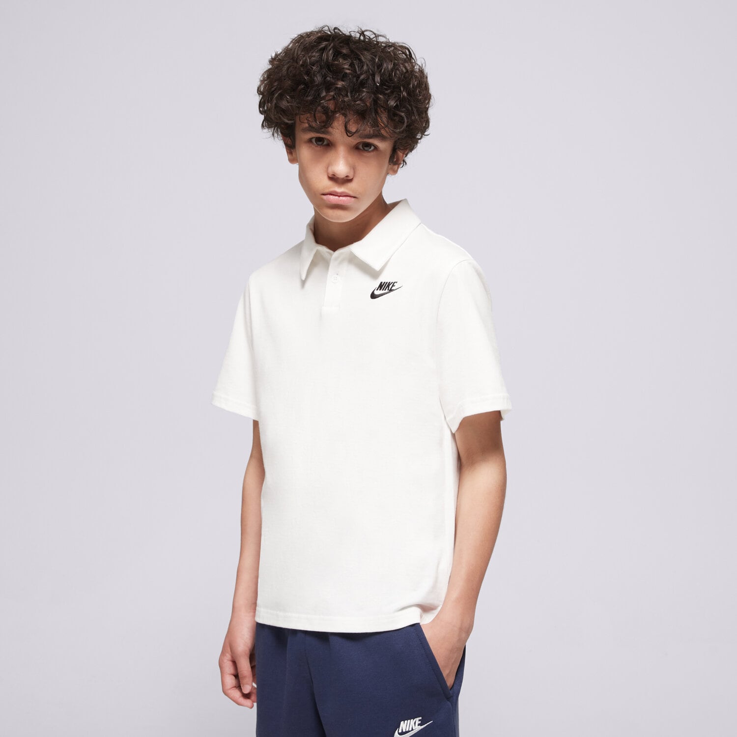 NIKE POLO K NSW CLUB KNIT SS POLO LBR BOY IF2841-100 Weiß