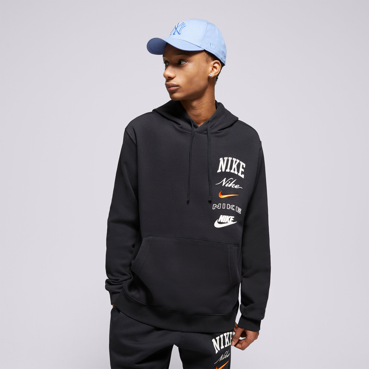 Herren NIKE HOODIE M NK CLUB BB PO HDY STACK GX FN2634-010 Schwarz